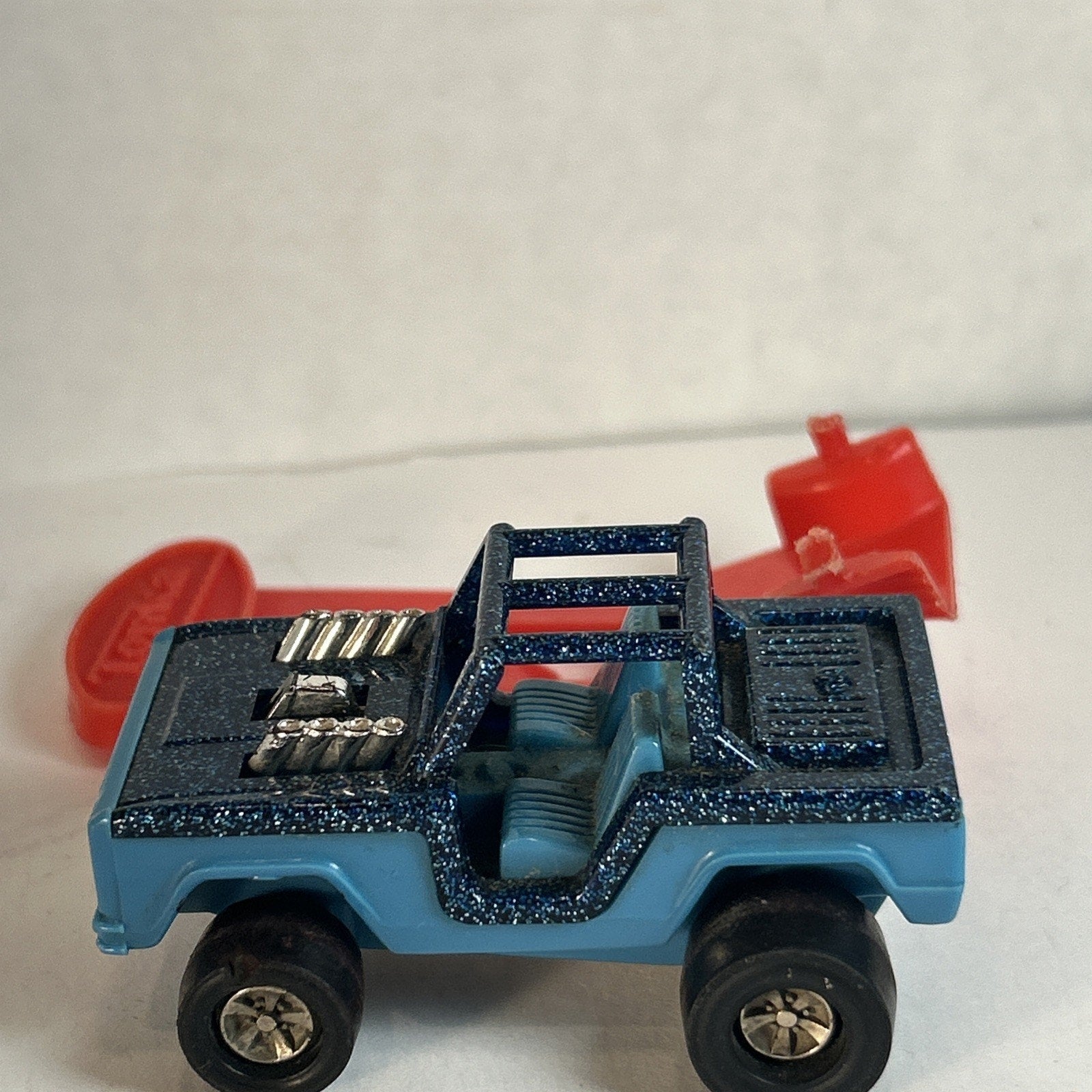 1970s Tonka Totes Ford Bronco Blue Metallic Diecast Mini Jeep w/ Belt Clip