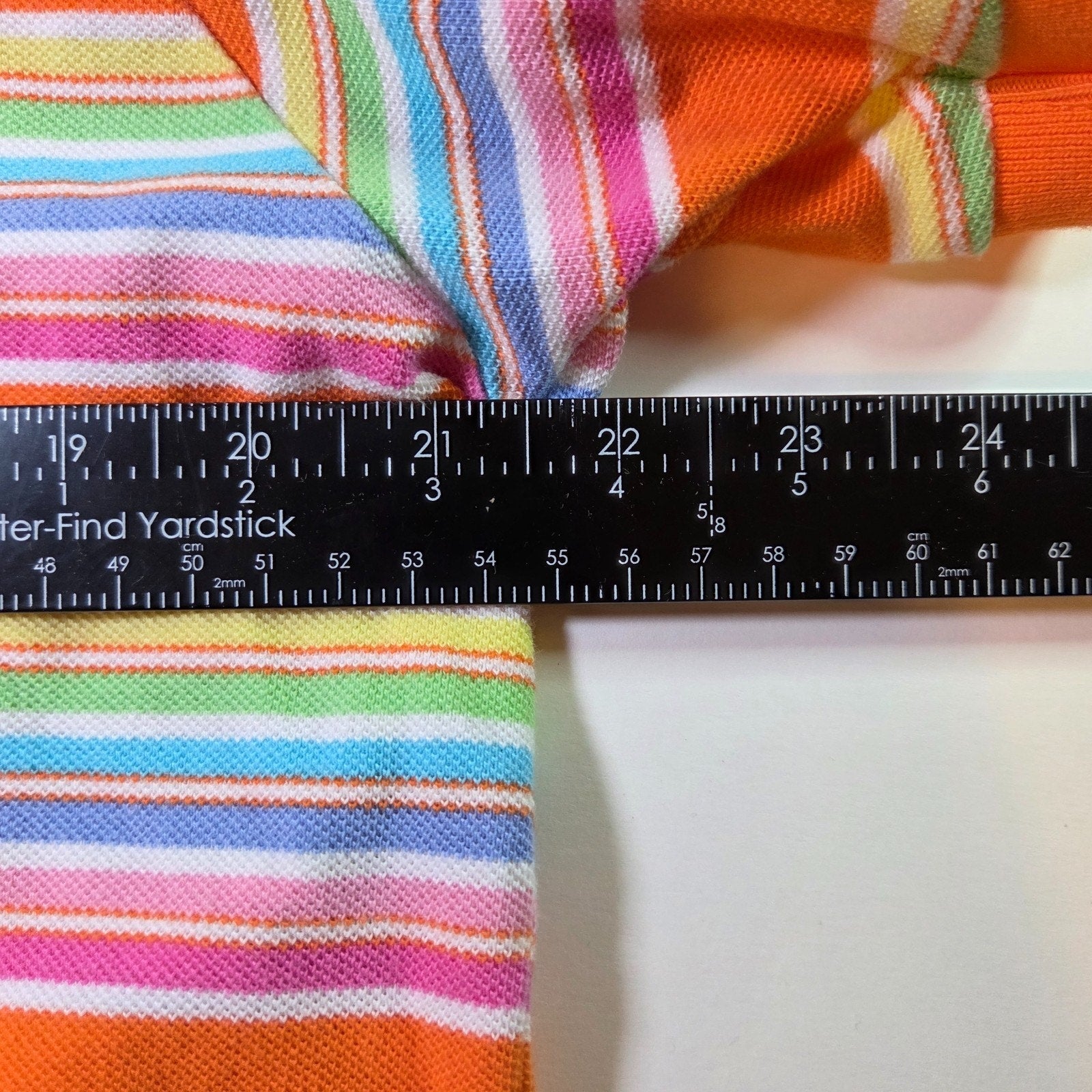 Polo Ralph Lauren XL Custom Fit Stripe Polo Shirt Orange Multicolor Short Sleeve