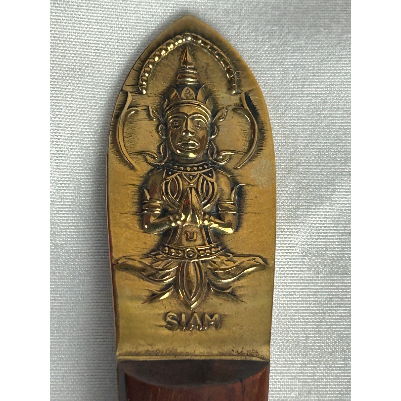 Vintage Siam Brass Bronze Flatware Serving Set Thailand 24 Pc Case
