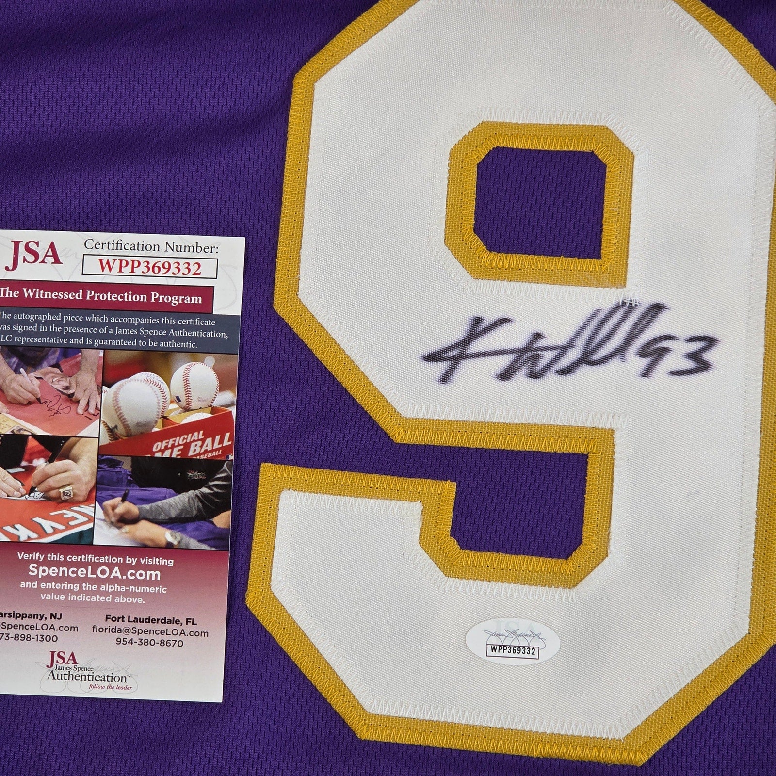 Williams Wall Vikings #93 #94 Kevin Williams Signed Jersey JSA COA XL Purple