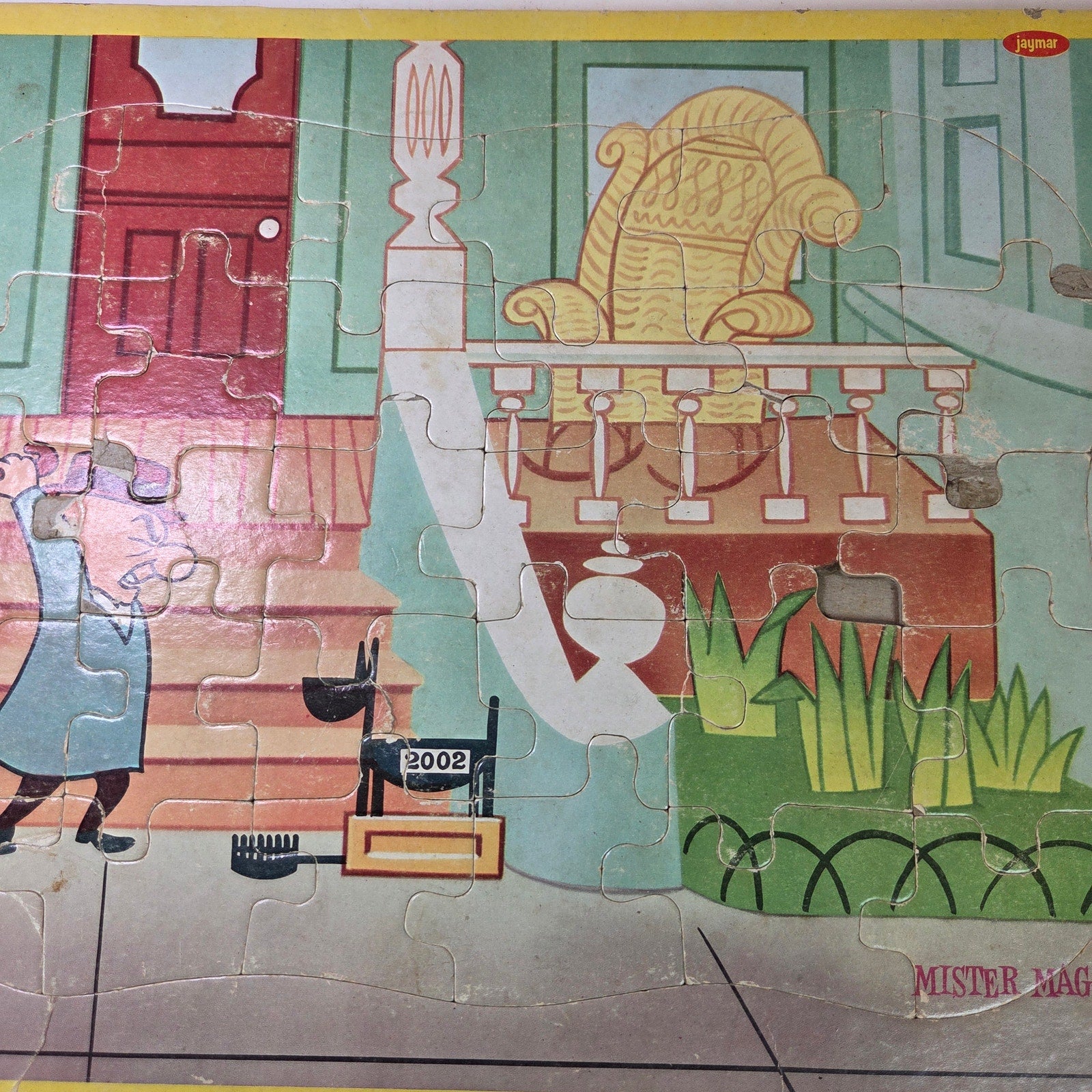 Vintage 1957 Jaymar Mister Magoo Frame Tray Puzzle #2367 Cartoon Retro