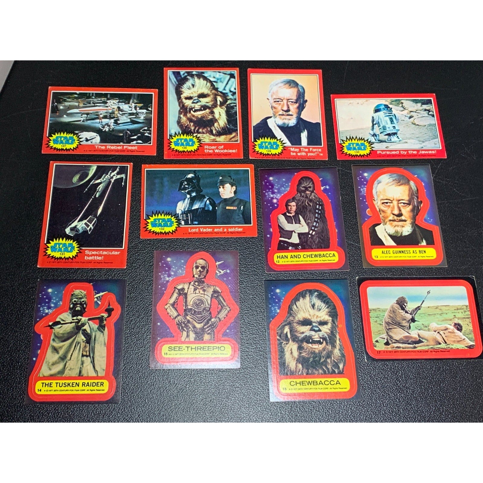 Vintage 1977 Star Wars Series 2 Topps Trading Cards With Stickers EX-NM