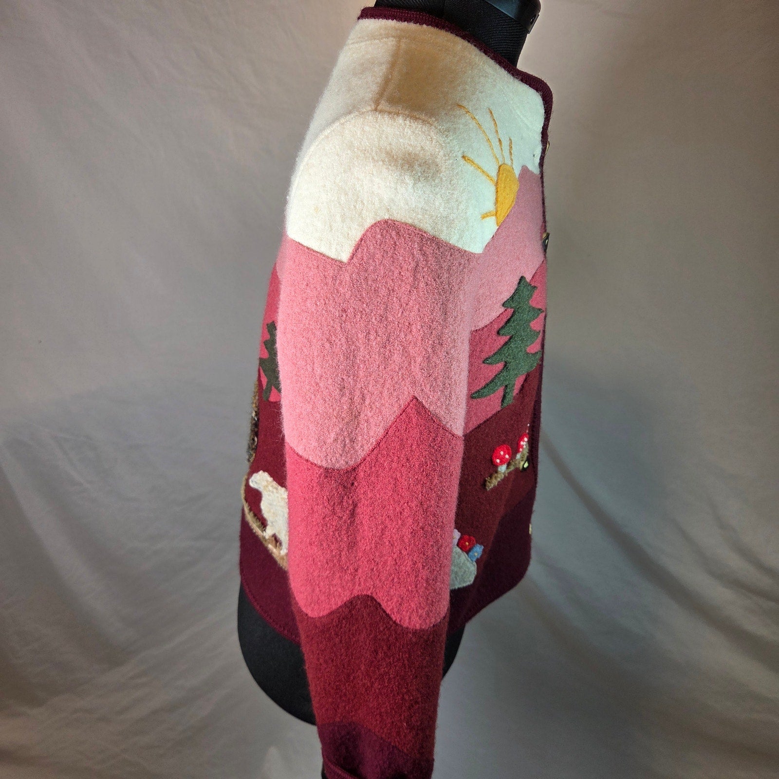 Giesswein Tirol Boiled Wool Storybook Cardigan Jacket Austria EU 38 Vintage