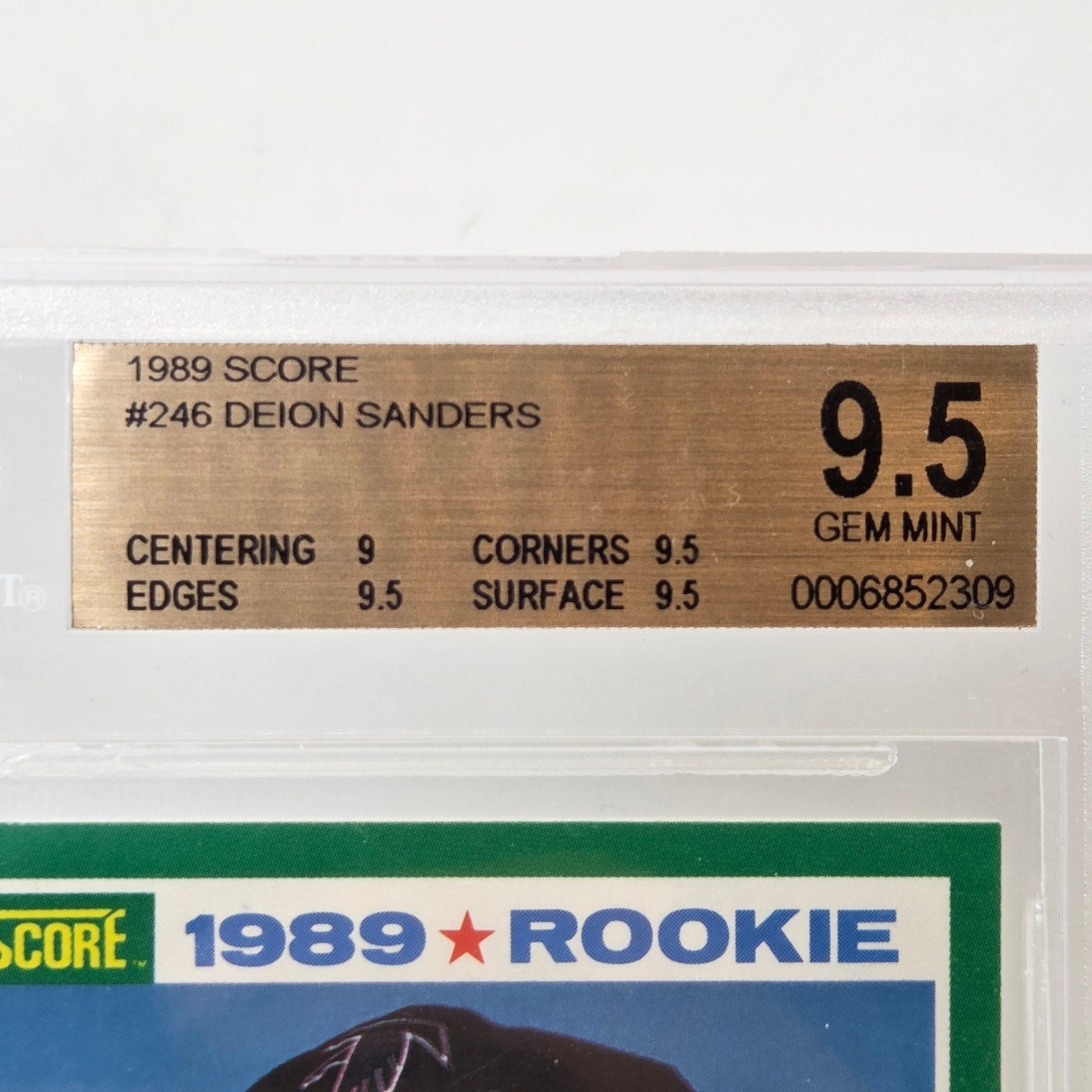 1989 Score Deion Sanders Rookie Card #246 BGS 9.5 Gem Mint Falcons RC