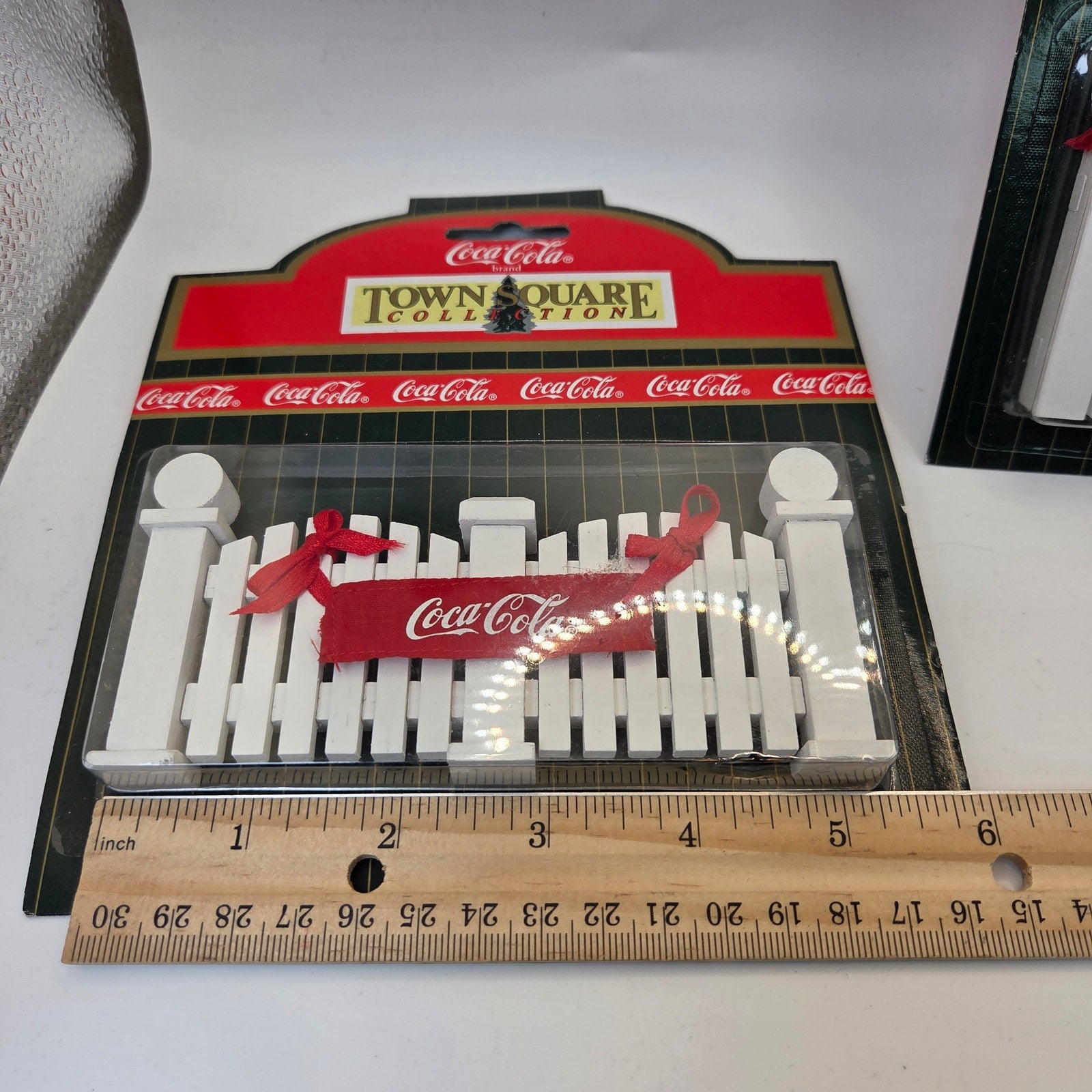 Coca-Cola Town Square Collection Fence with Banner 1998 NIP Christmas Village
