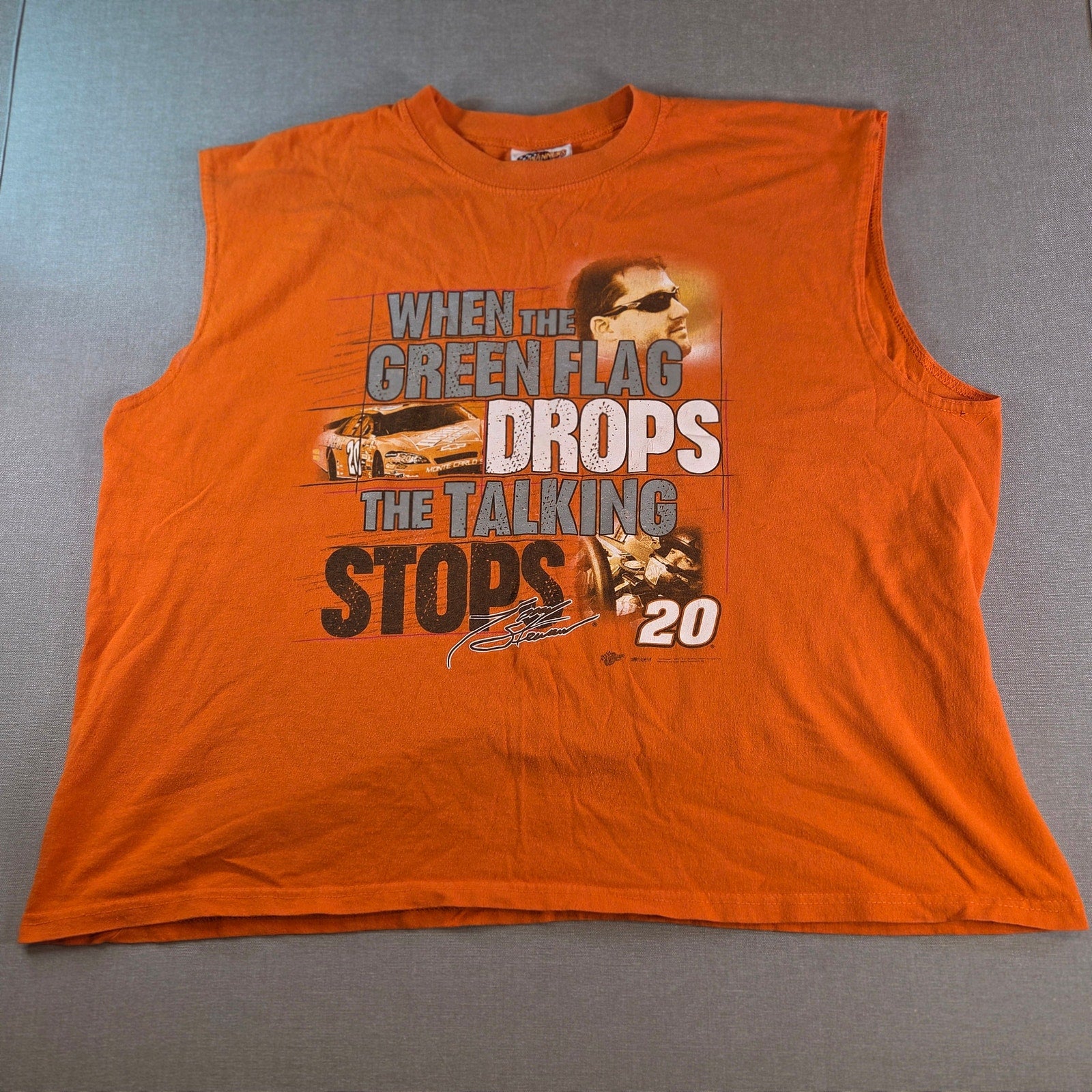 Vintage Tony Stewart #20 NASCAR Winner’s Circle Sleeveless Tee XXL Orange