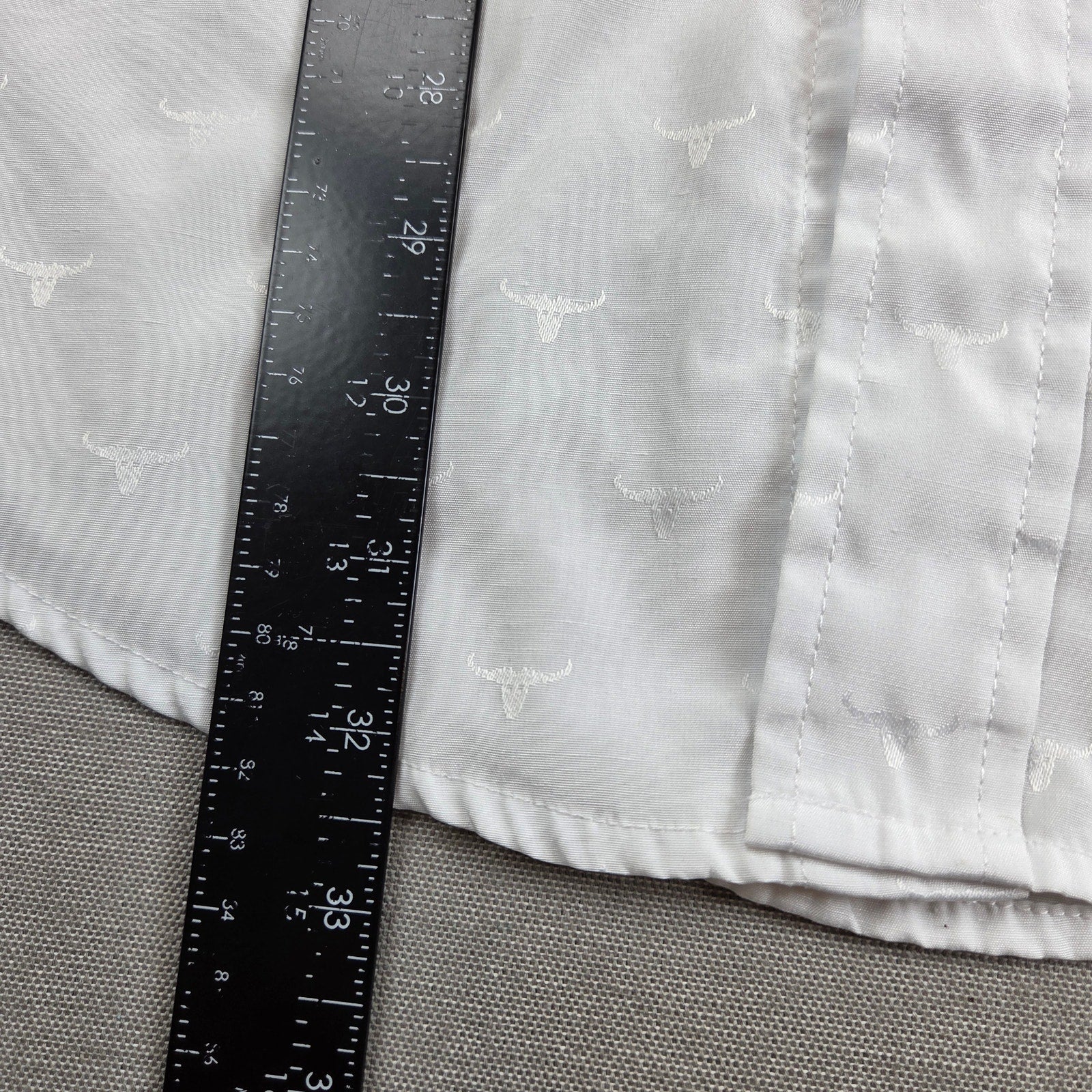Roper Mens MT Medium Tall White Longhorn Jacquard Pearl Snap Western Shirt