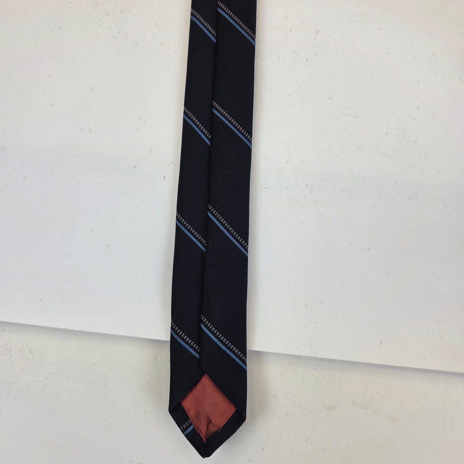 Vintage Yves Saint Laurent YSL Striped Necktie Embroidered Logo 56" x 3"