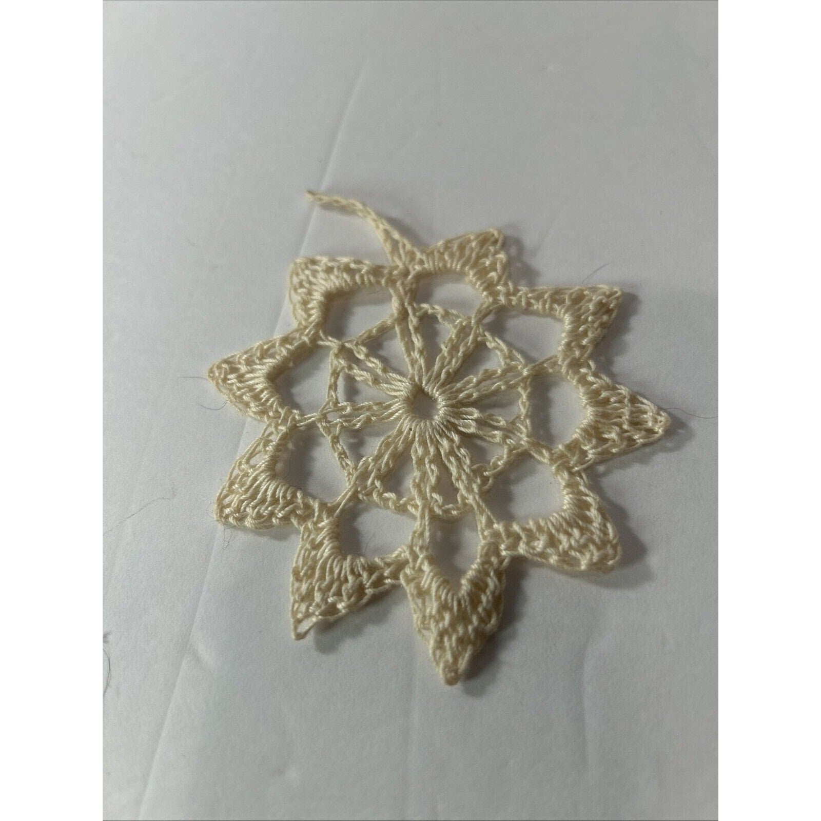 Christmas Ornament Lot of 6 – Wood, Ceramic & Crochet Holiday Mix