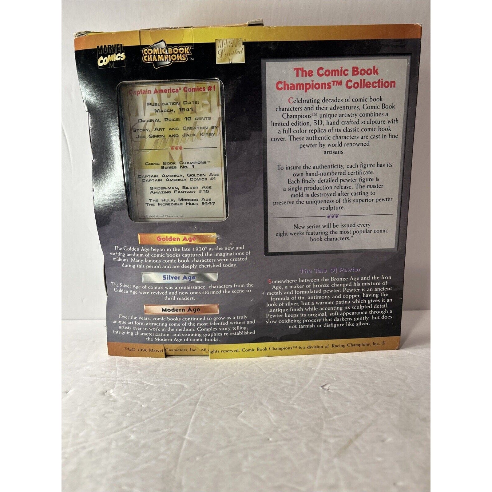 Marvel comic book champions limited edition pewter figurine captain america