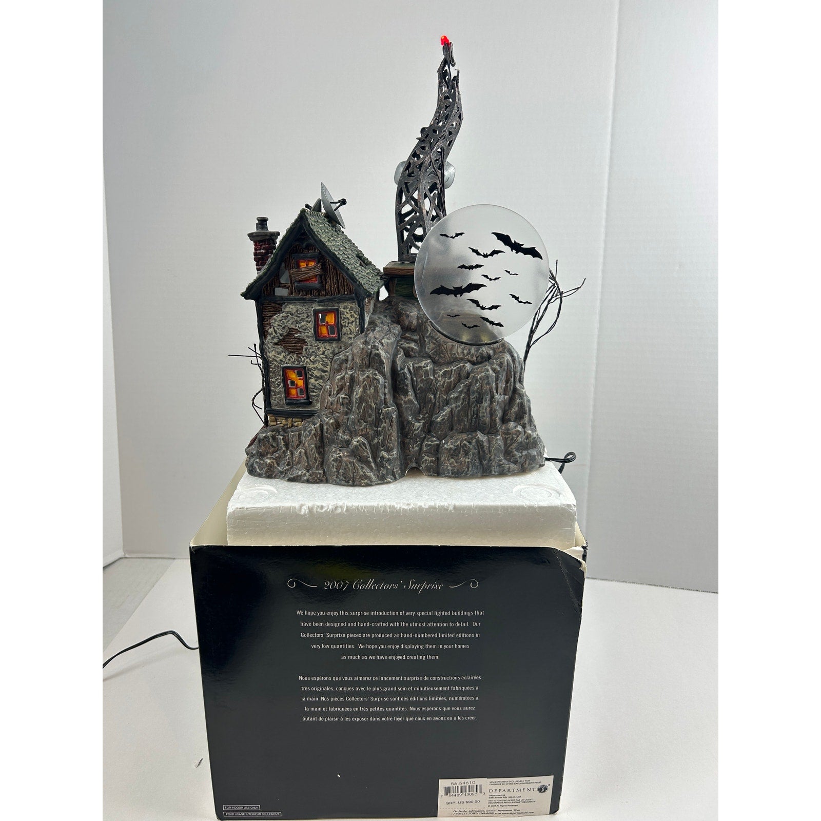 Department 56 HOWL Broadcasting Snow Village Halloween Lighted Radio House