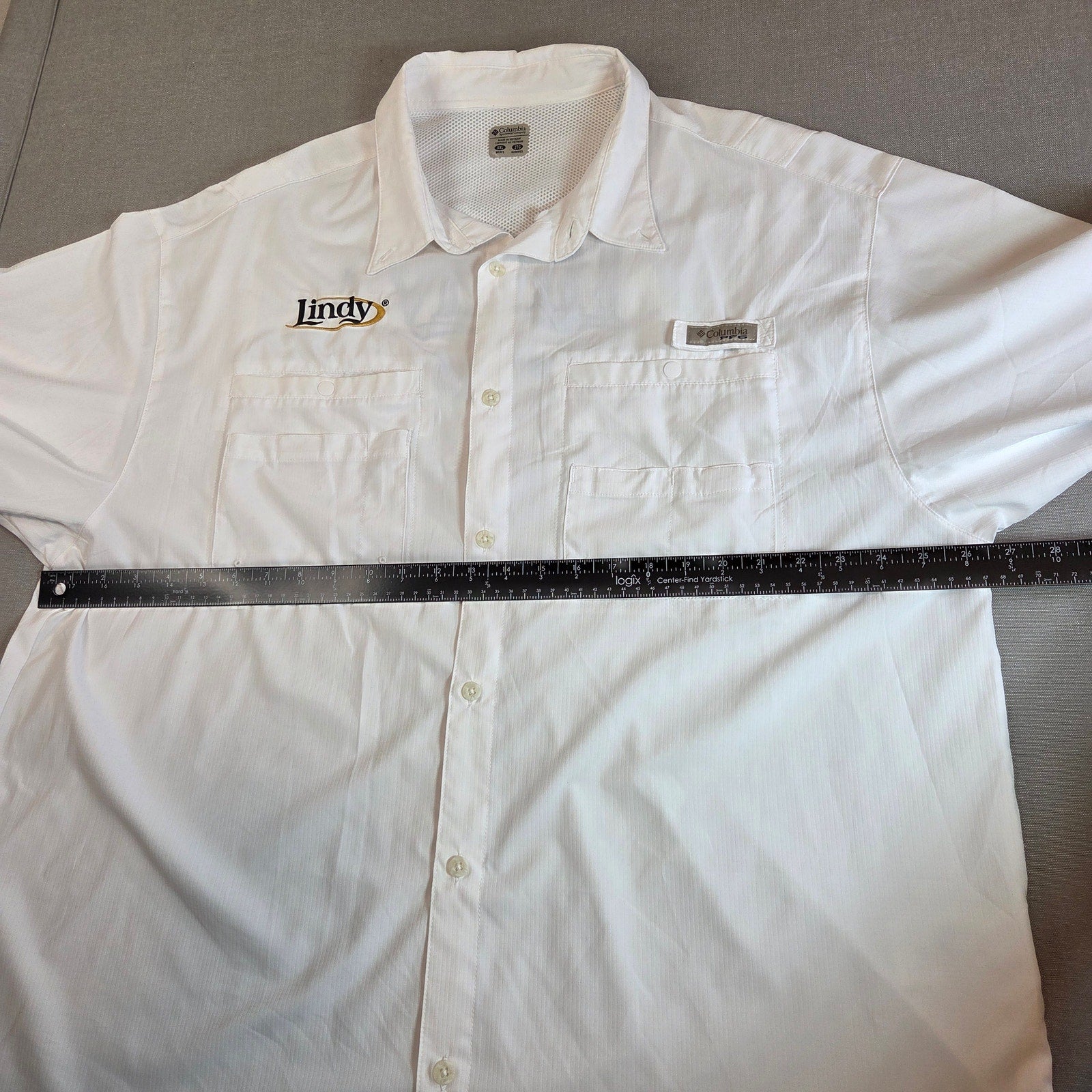 Columbia PFG Lindy Omni-Shade Fishing Shirt XXL White Long Sleeve Vented