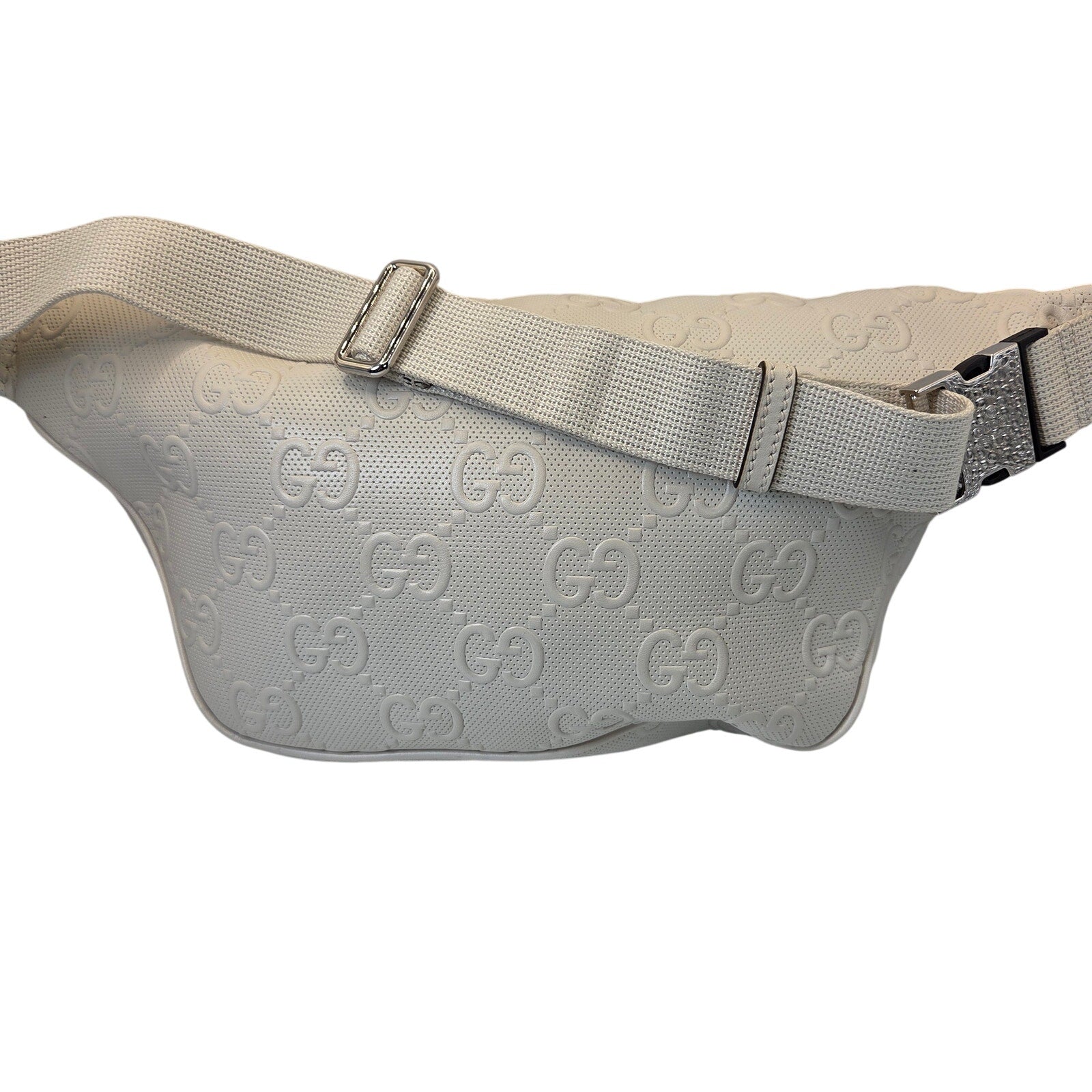 Gucci Perforated Guccissima Leather Belt Bag / Waist Bag Ivory Off-White