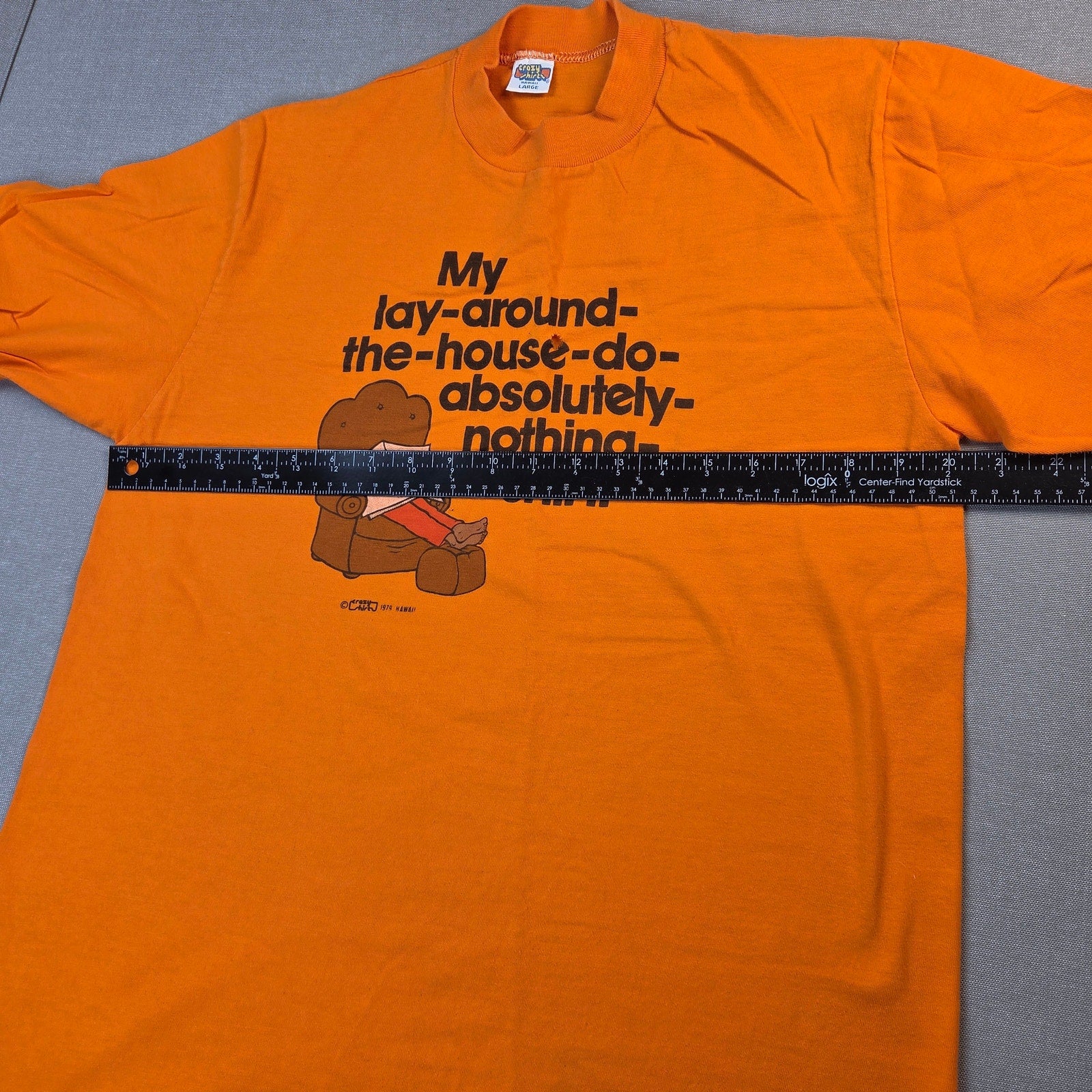 Crazy Shirts Hawaii 1979 Do Absolutely Nothing Vintage T Shirt Large Orange