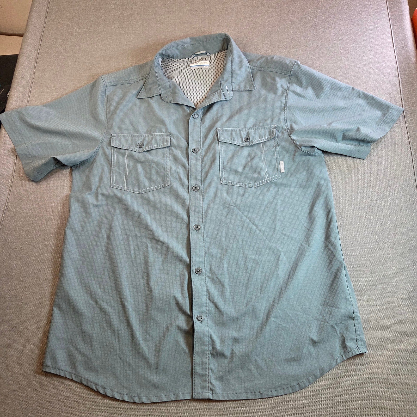 Columbia PFG Omni-Shade Vented Fishing Shirt Men’s XL Blue Short Sleeve