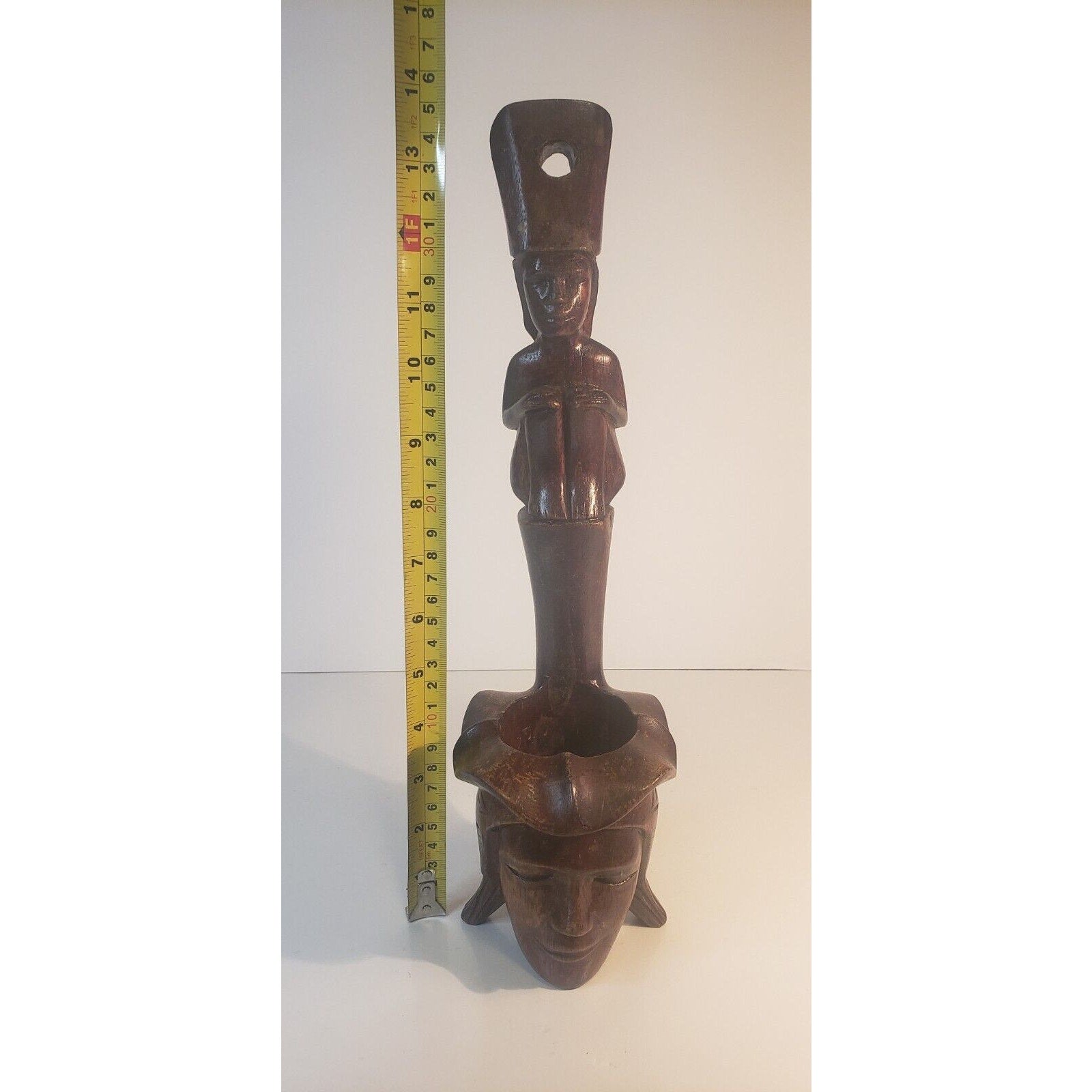 Vintage Igorot Ifugao Philippine Hand-Carved Wood Offering Ladle Bowl 14"