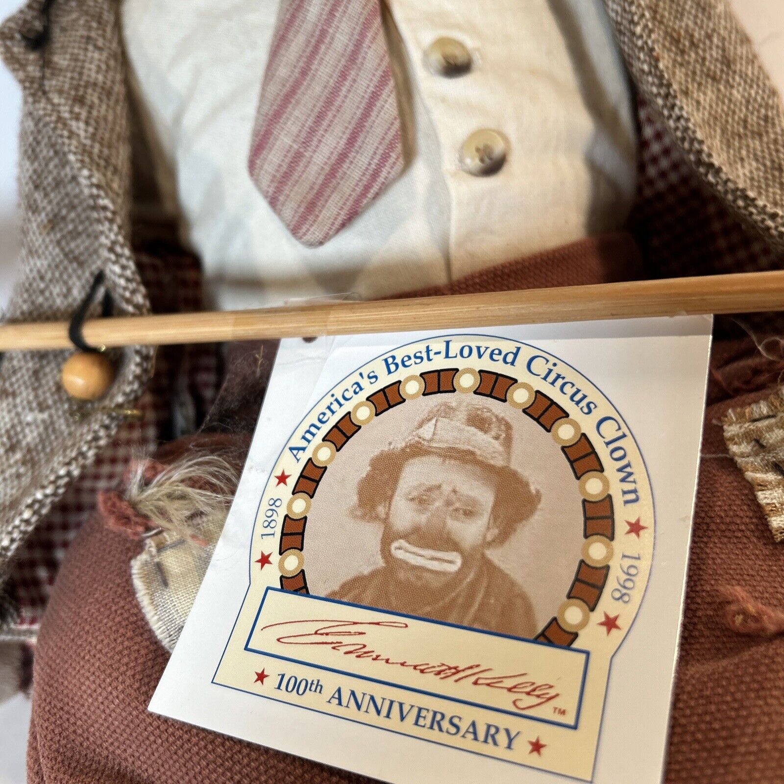Emmett Kelly Cooperstown Bears Limited Edition 184/1000 w/COA & Broom 1998