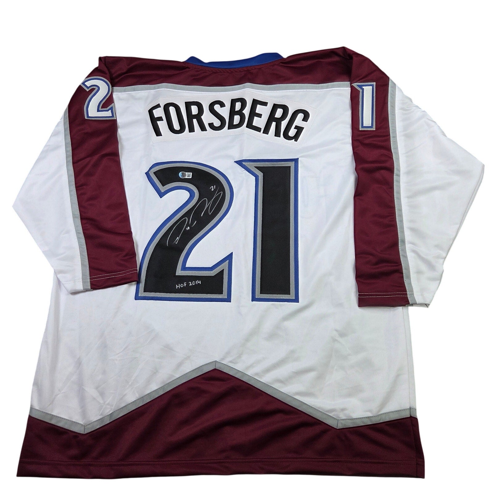 Peter Forsberg HOF 2014 Signed Avalanche Custom Jersey BAS Witness COA