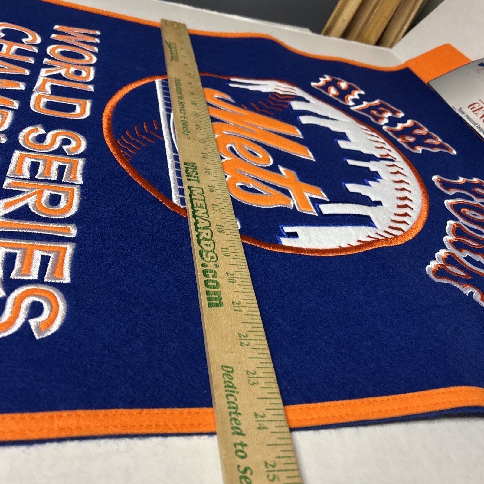 New York Mets Wool Blend MLB Champions Banner, 24" x 36"