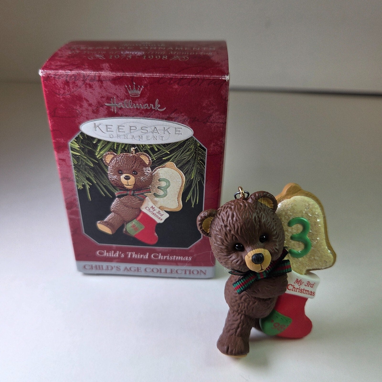 Hallmark Keepsake Ornament Child's Third Christmas Bear/Stocking