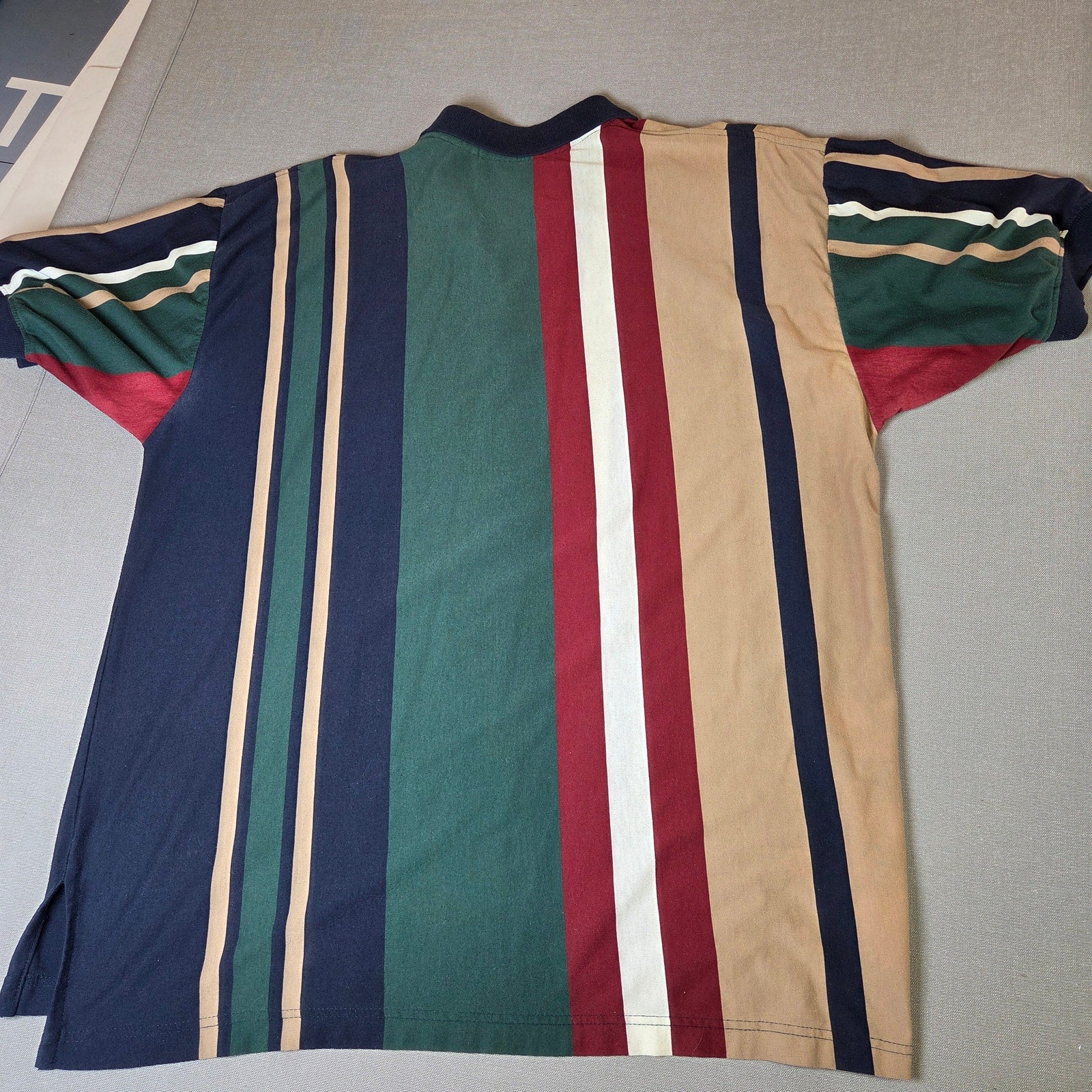 Knightsbridge Striped Polo Shirt XL Embroidered Crest Short Sleeve