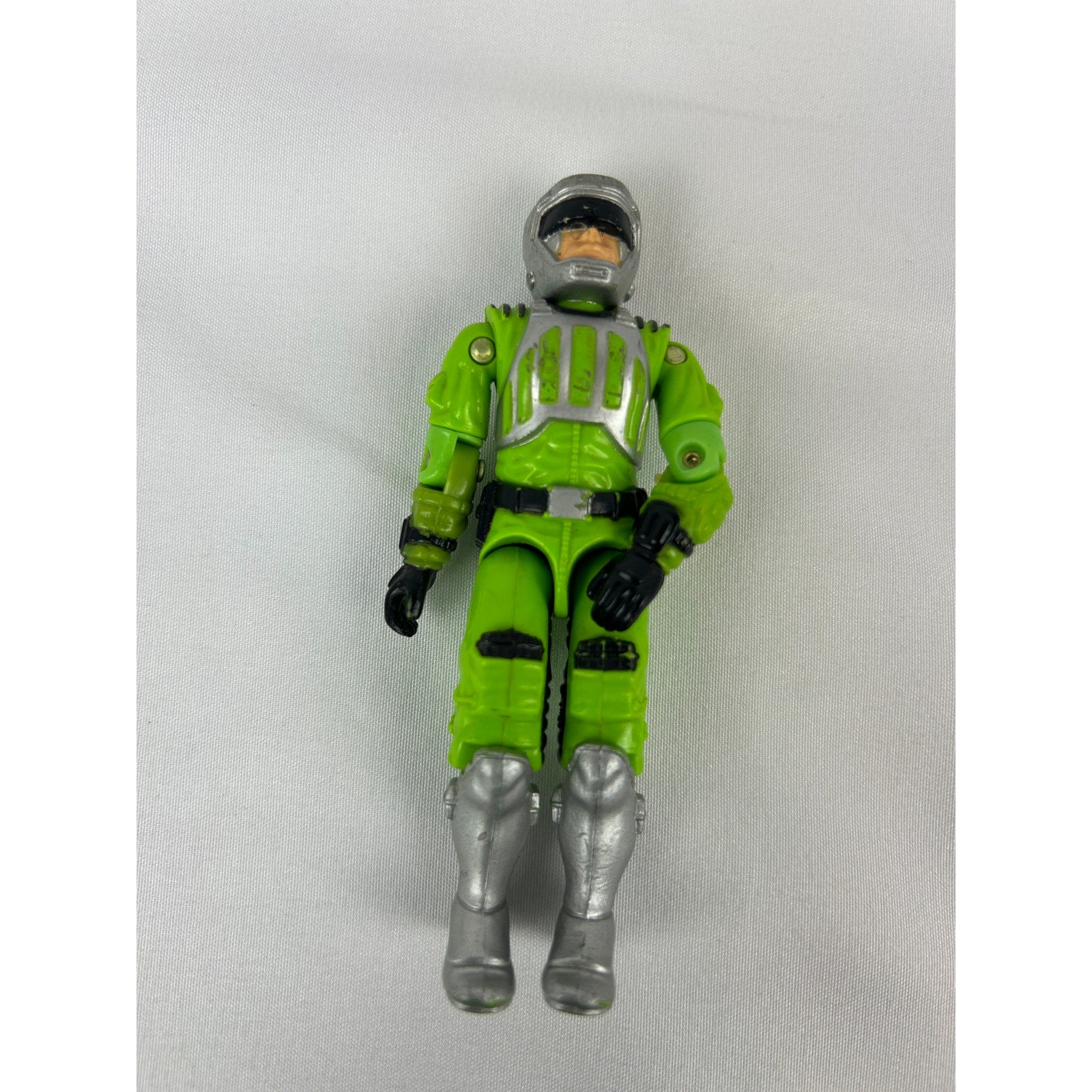 Vintage 1986 GI Joe Sci-Fi Laser Trooper figure with pack hose gun and card