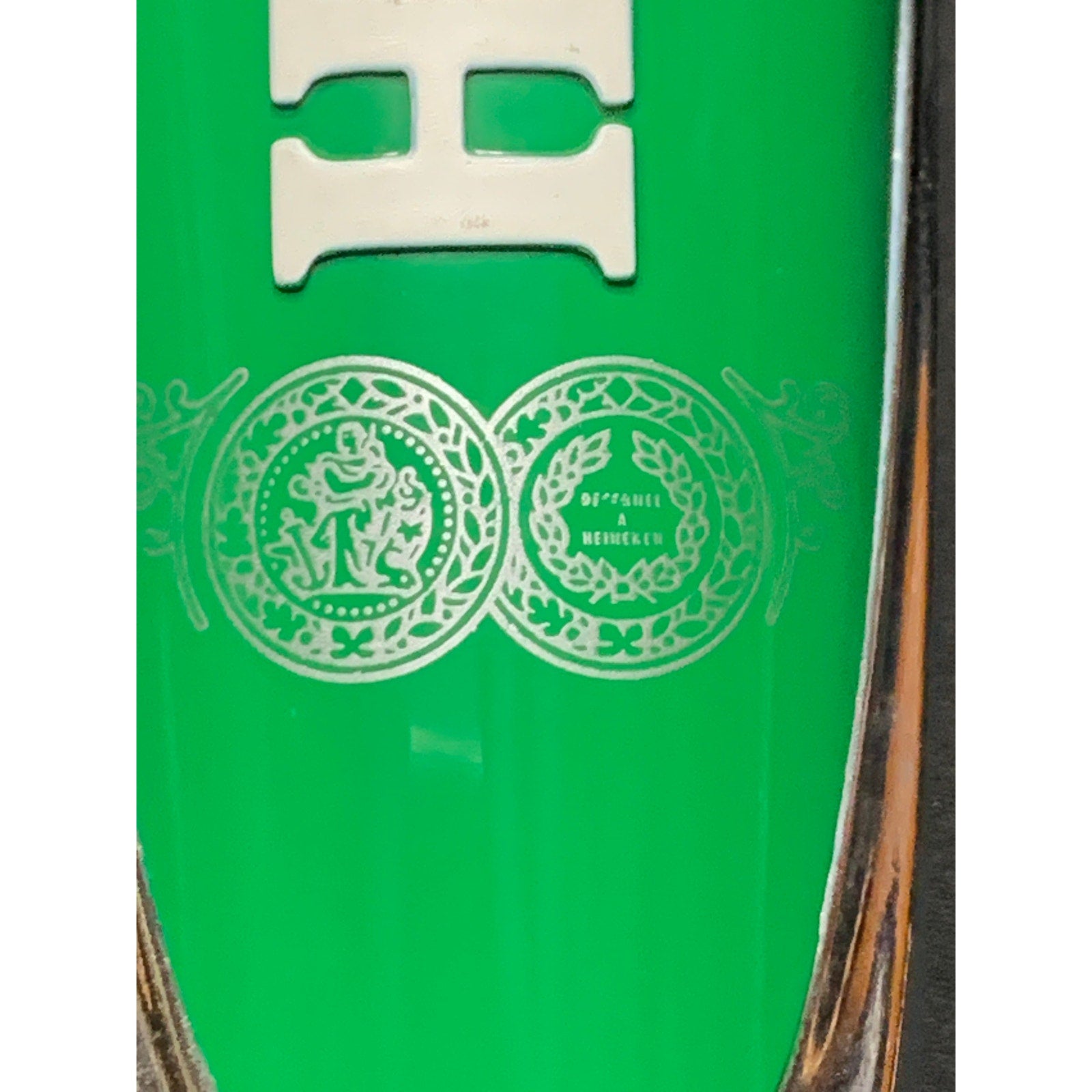Heineken Beer Tap Handle Green Chrome Red Star Holland 10.5 in Distressed