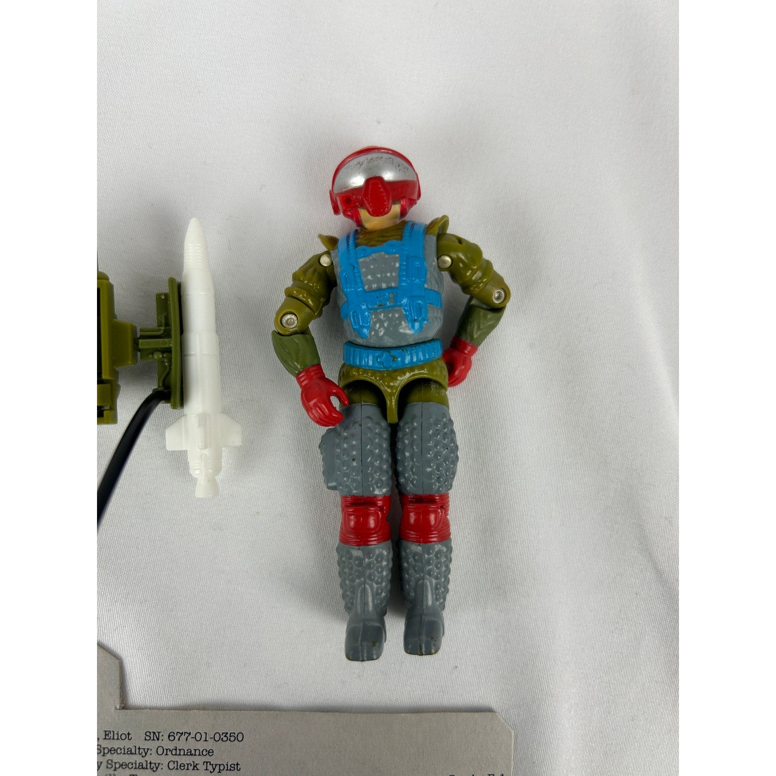 GI Joe Fast Draw Mobile Missile Specialist Figure Backpack Missiles Card 1987