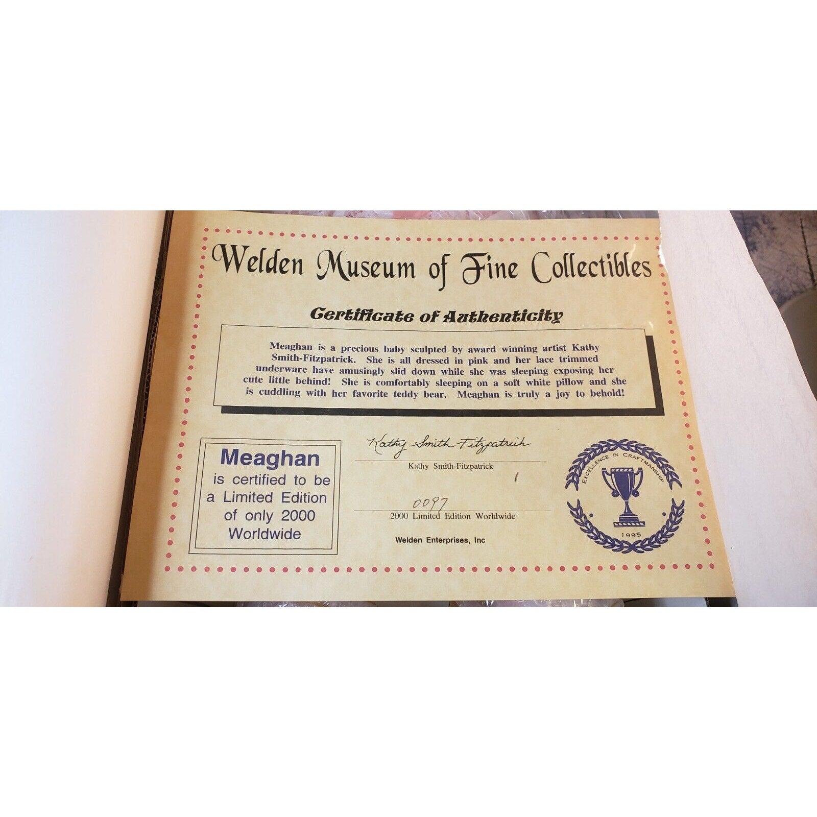 Welden Meaghan Porcelain Doll Kathy Smith Fitzpatrick LE 97/2000 NIB 1995