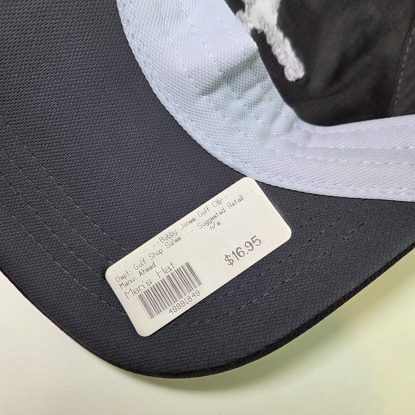 Bobby Jones Sarasota Golf Hat Black AHEAD Cold Snap Mid Fit Adjustable New