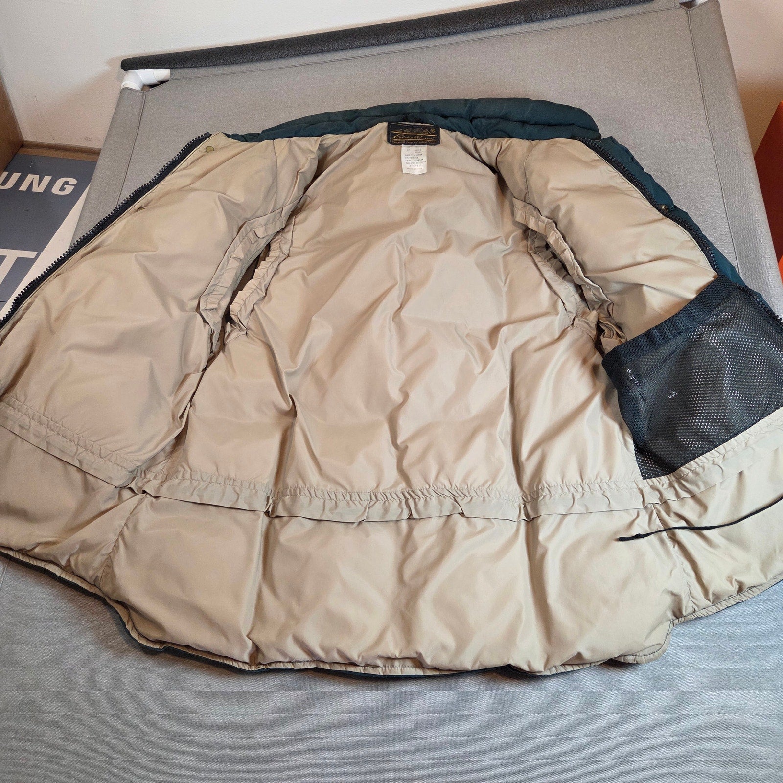 Vintage Eddie Bauer Goose Down Vest XL Made in USA Green Expedition 70s 80s