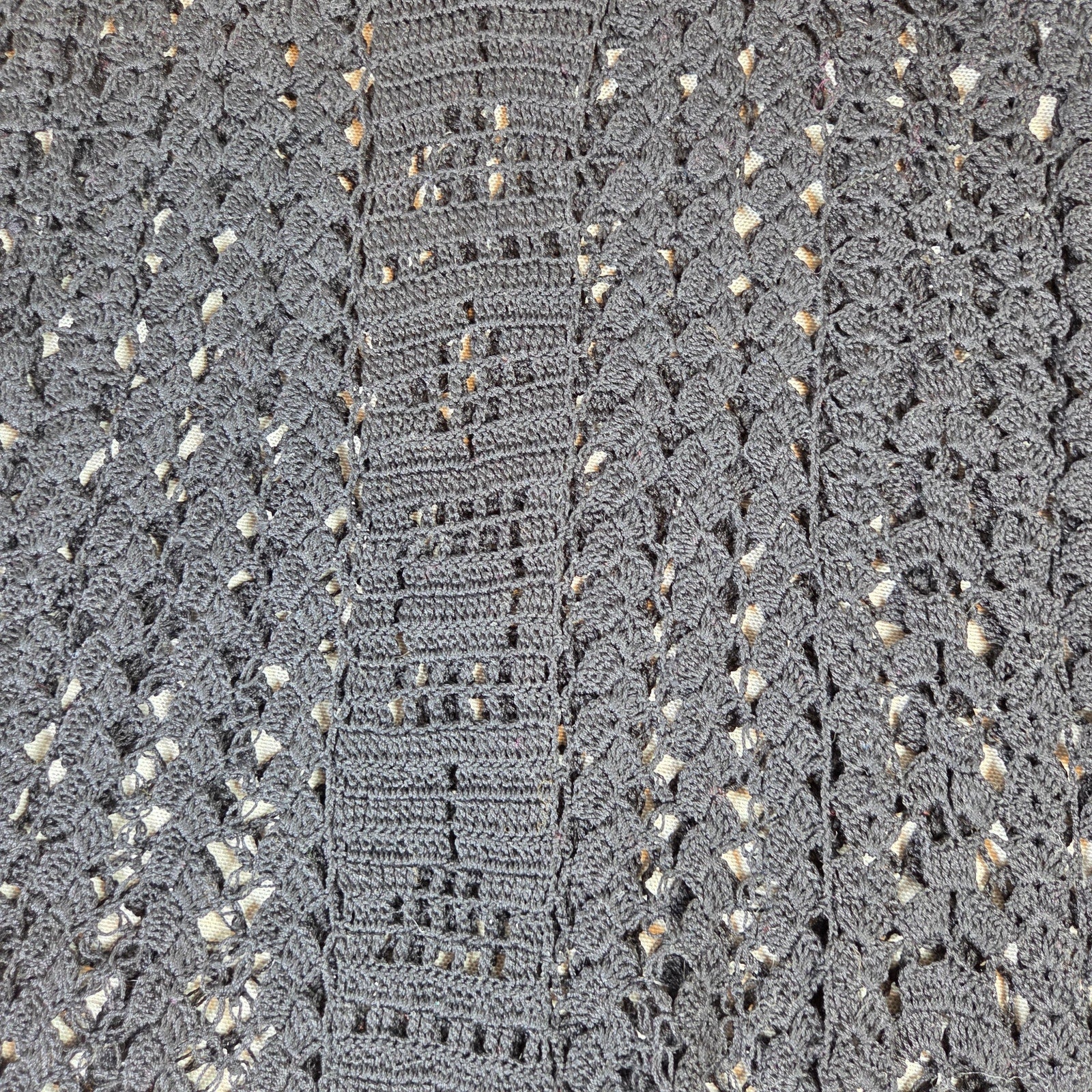 Peruvian Connection Crochet Open Knit Pima Cotton Sweater XL Peru Boho