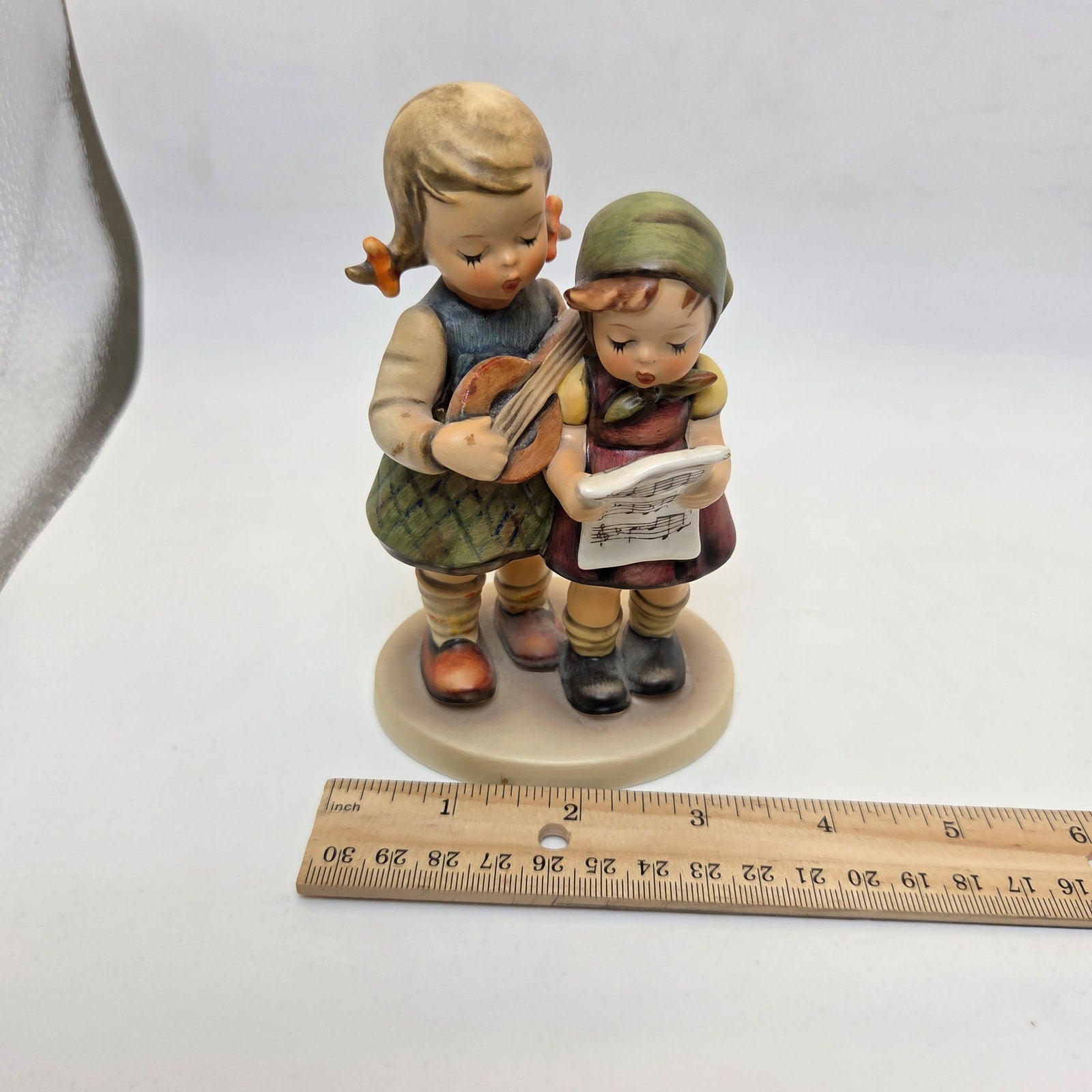 Goebel Hummel 130 Duet Two Girls Singing Figurine Mandolin W Germany 5”