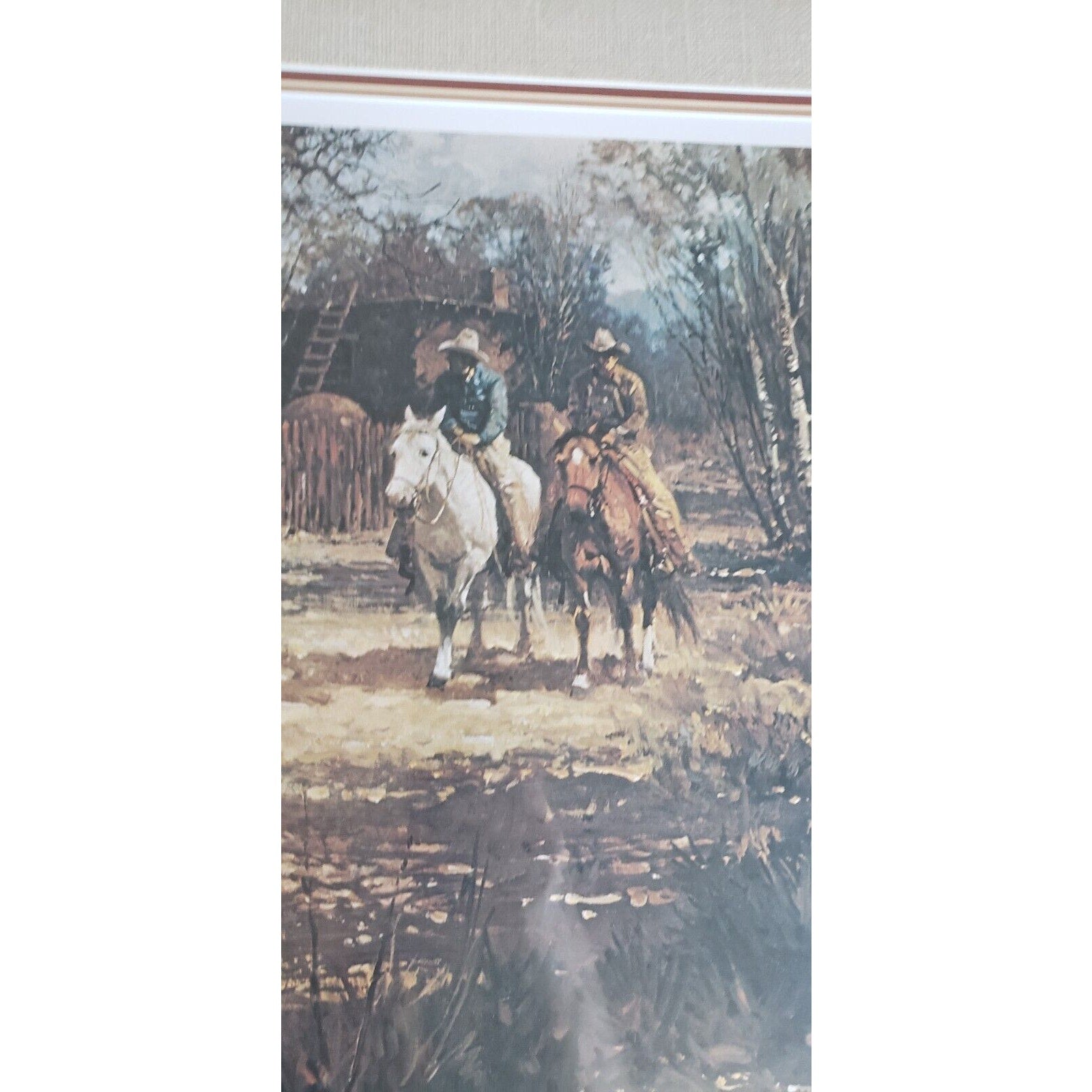 Melvin Warren Remnants of the Herd LE Print 170/500 Framed 30x42 Signed Art