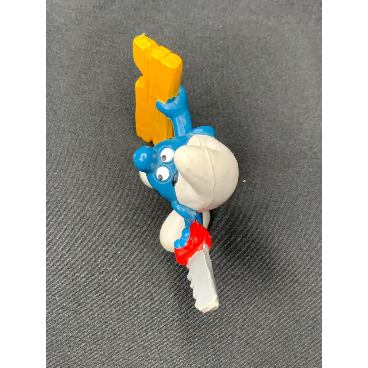 1979 Schleich Peyo Handy Smurf Carpenter Saw Wood #20112 Hong Kong Vintage