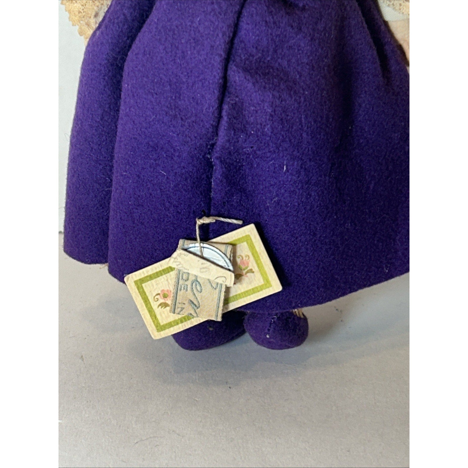Antique Italian Lenci-Style Felt Doll w/ Flower Pot 11” Val Gardena c.1920s