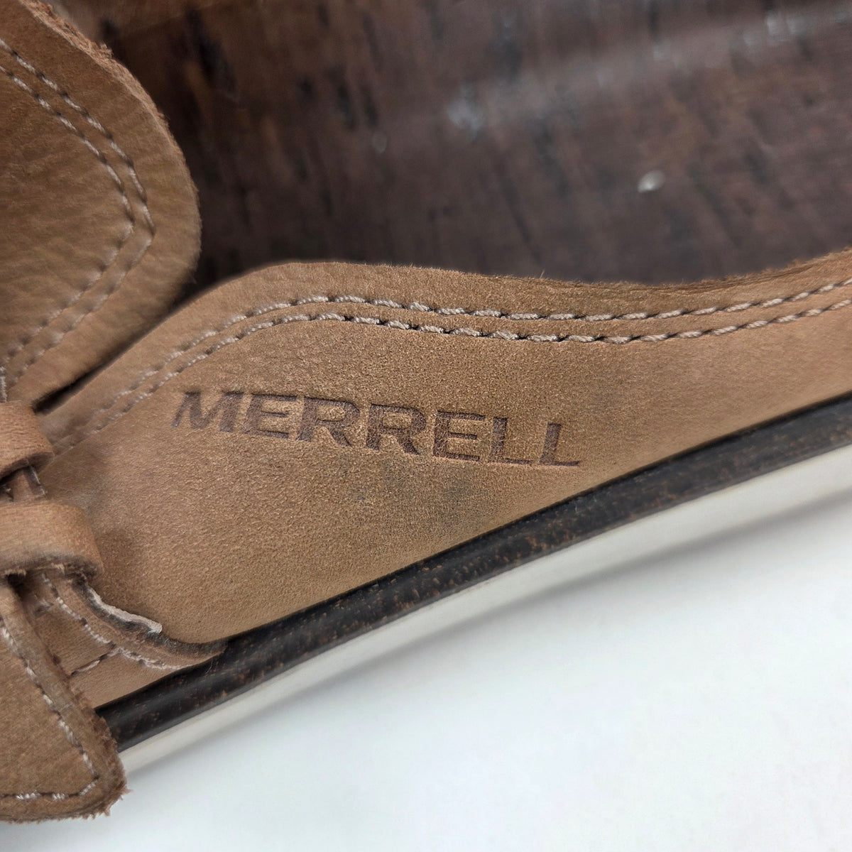 Merrell Around Town J03704 Womens 11 Tan Leather Perforated Slip On Mules
