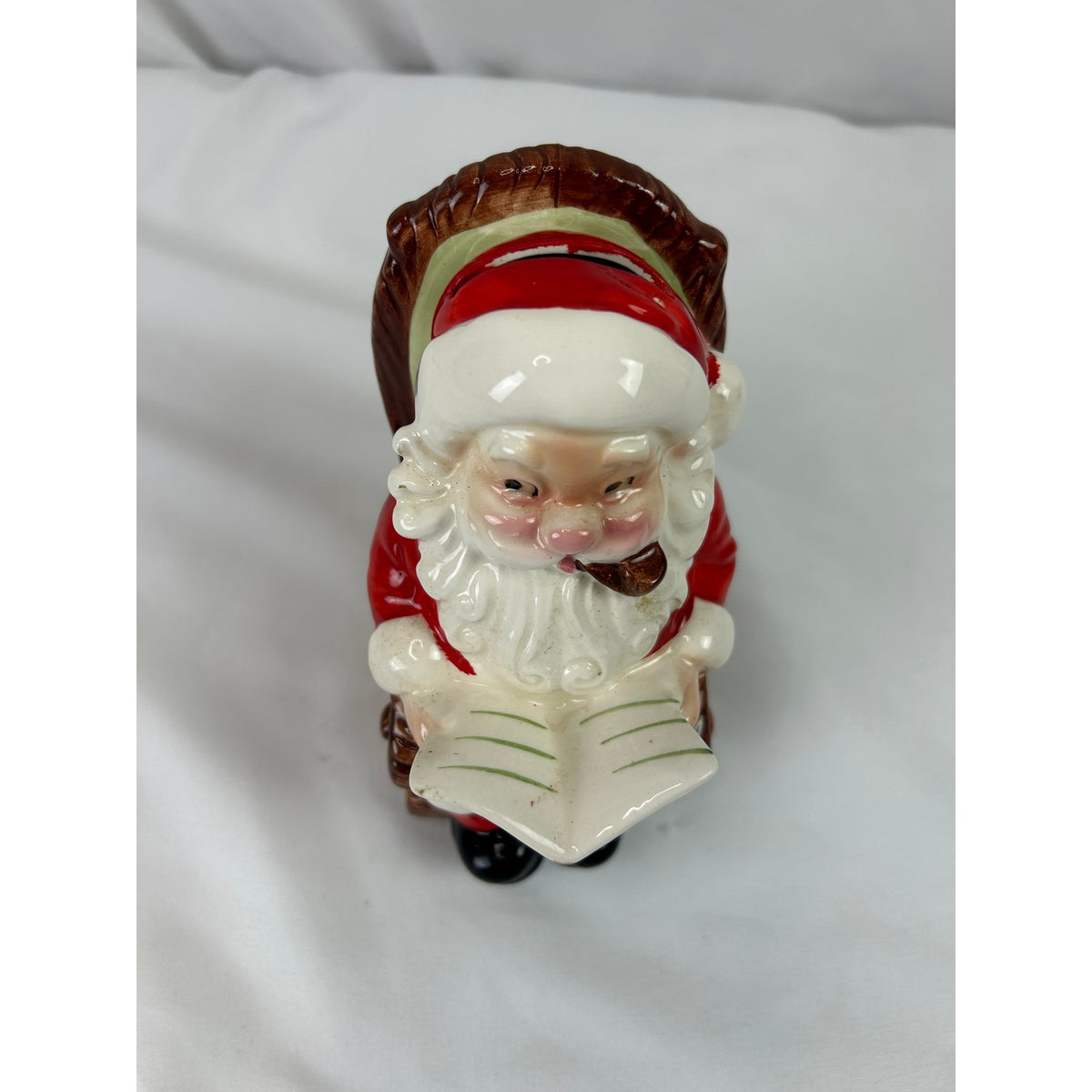 Vintage Lefton Santa Claus Christmas Fund Coin Bank Rocking Chair Japan