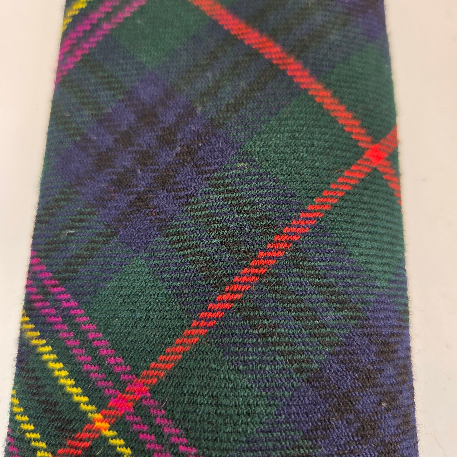 Original Scottish Kennedy Clan Tartan Pure Wool Tie Woven in Scotland 3"x57"