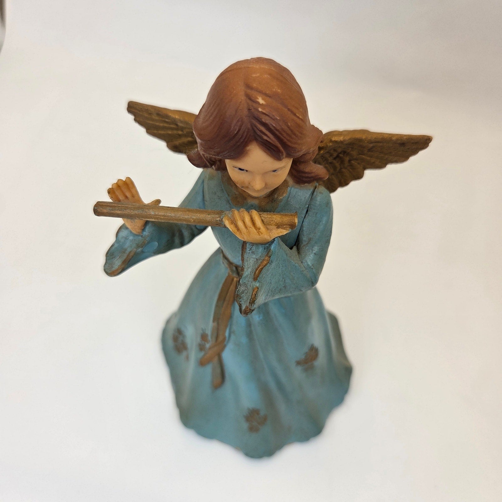 Vintage Art Plastics Angel Tree Topper Flute Figure #949 British Hong Kong