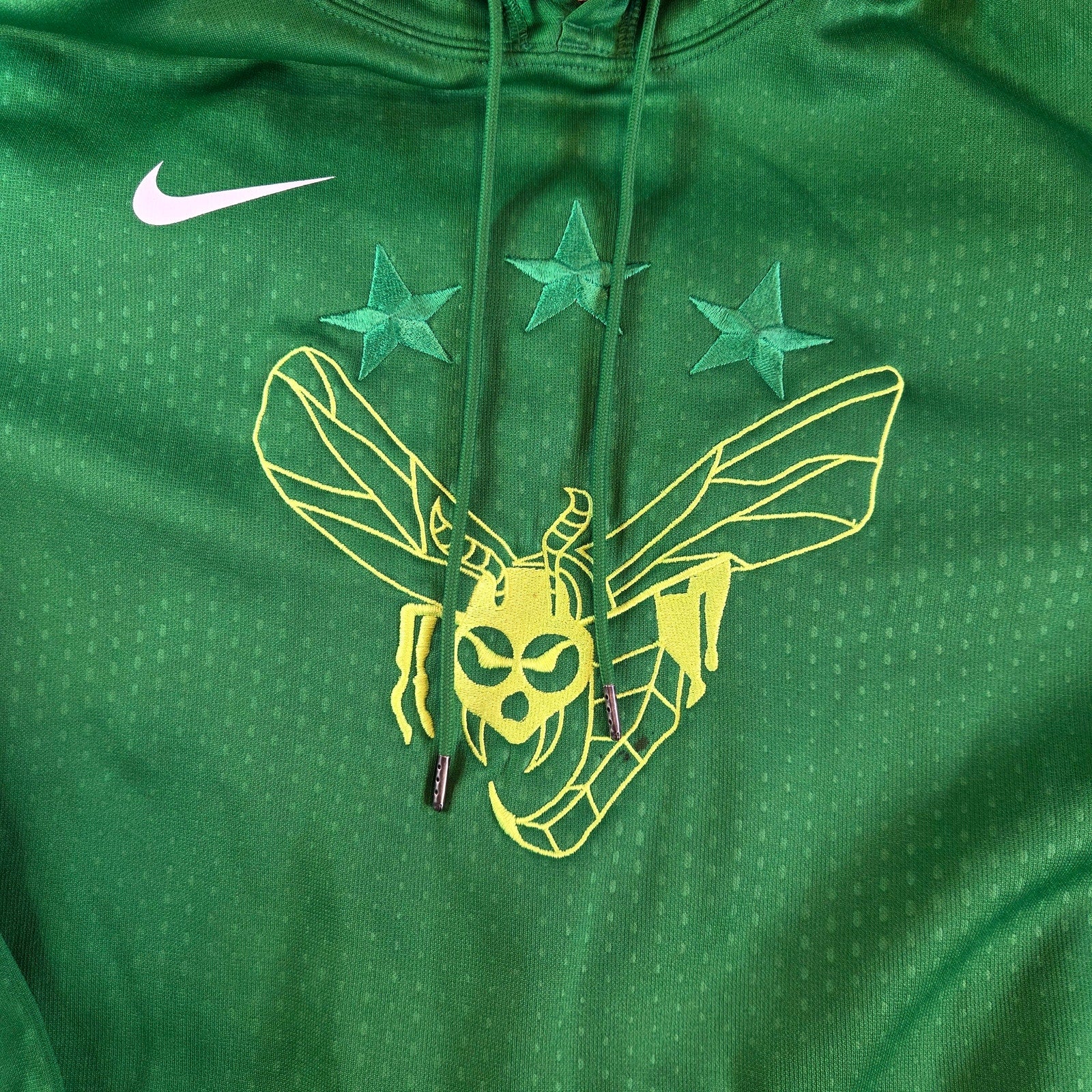 Nike Therma-Fit Hoodie XL Green Rare Graphic Insect Skull Logo Pullover