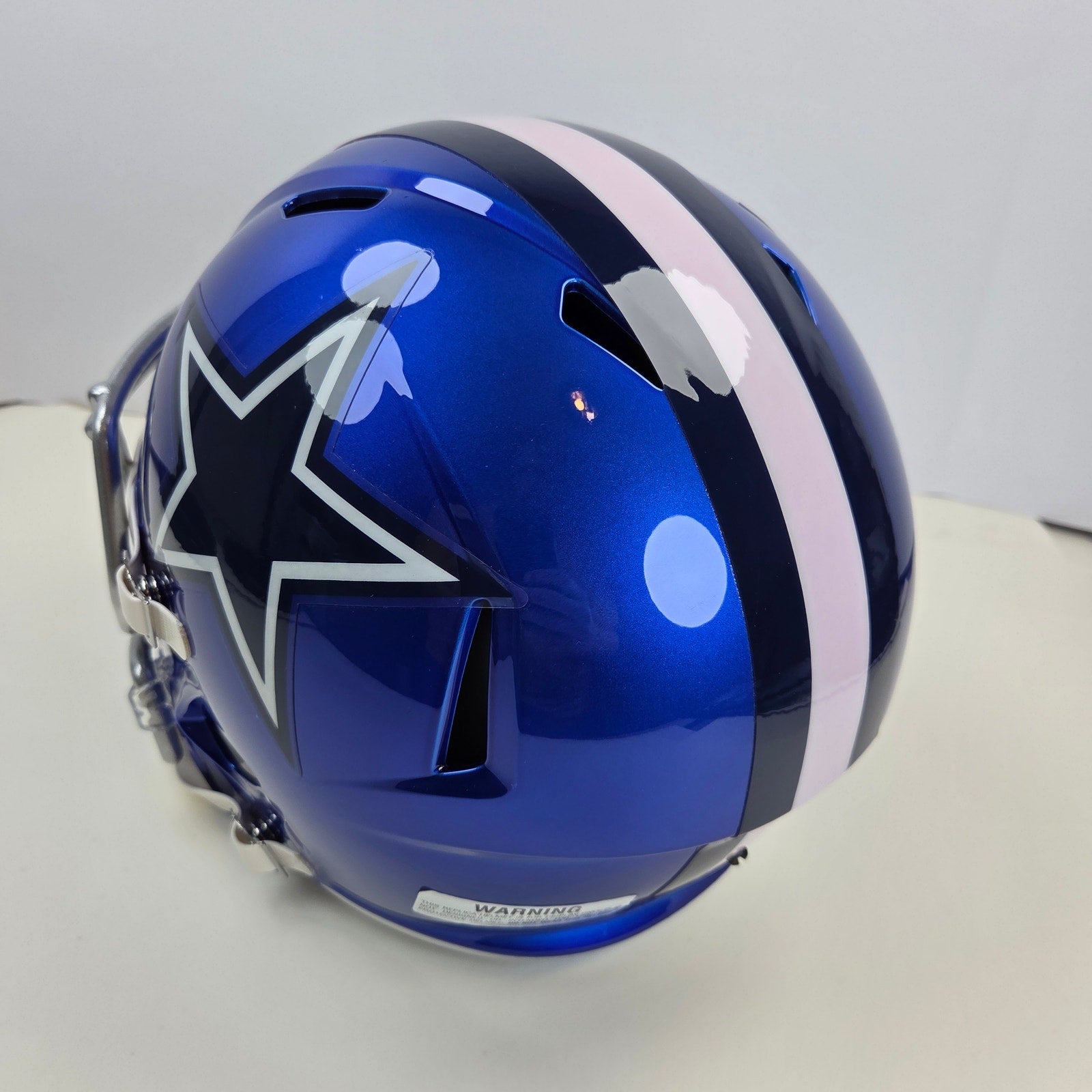 Troy Aikman Signed Riddell Cowboys Flash Alt Speed Replica Helmet BAS Witness