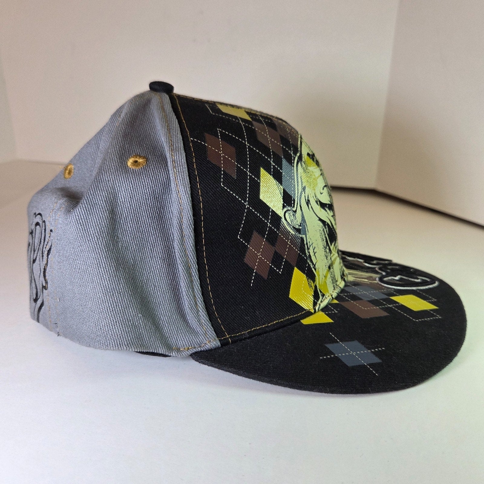 Disney Parks Graphic Edge Grumpy Argyle Snapback Hat NWT Authentic Adult Hat