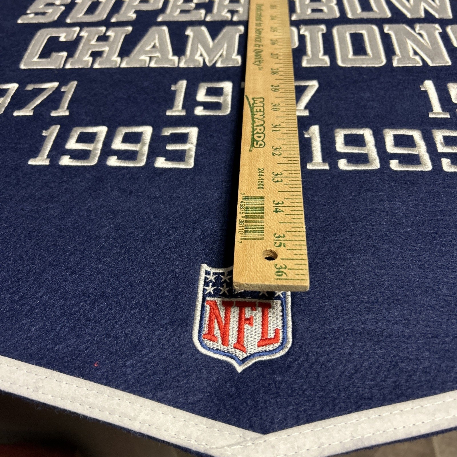 Dallas Cowboys Wool Blend NFL Champions Banner, 24" x 36"