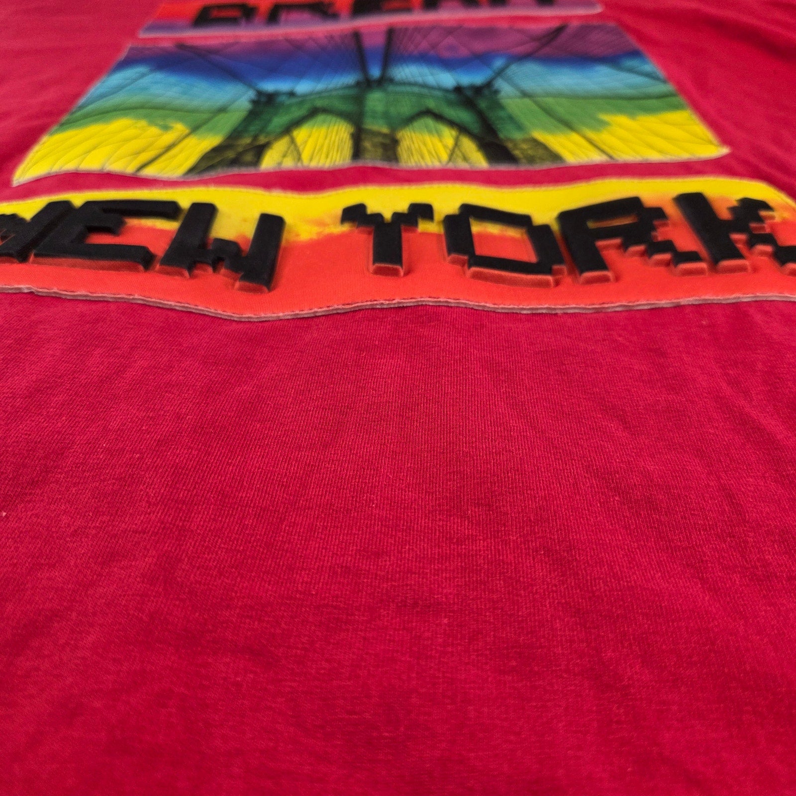 Akademiks Dream New York Rainbow Graphic Tee Shirt Men’s 2XL Red