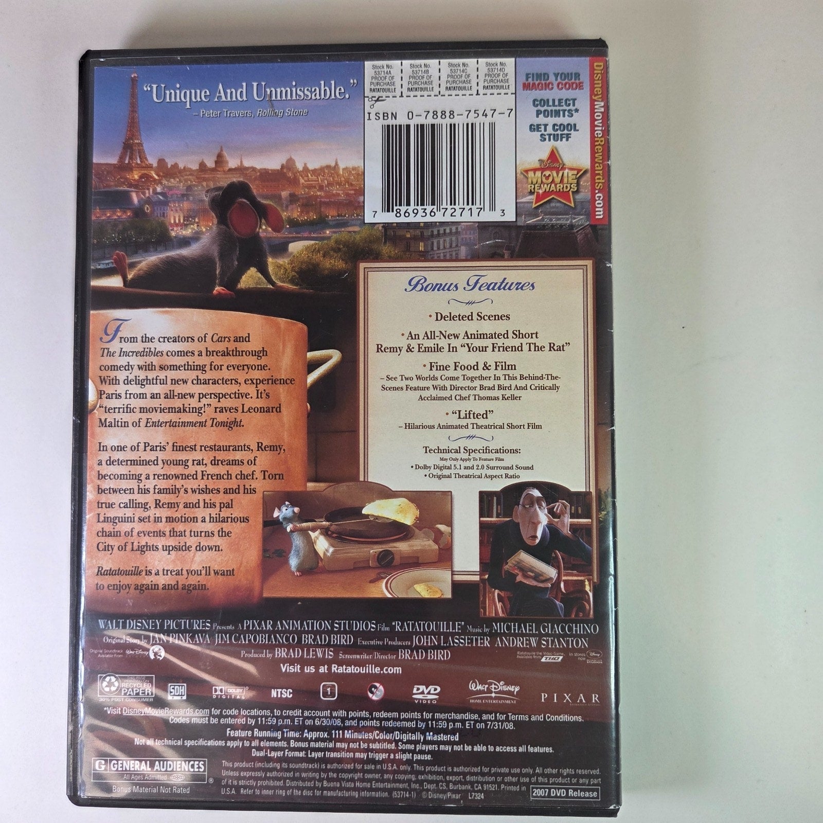 Ratatouille (DVD, 2007)