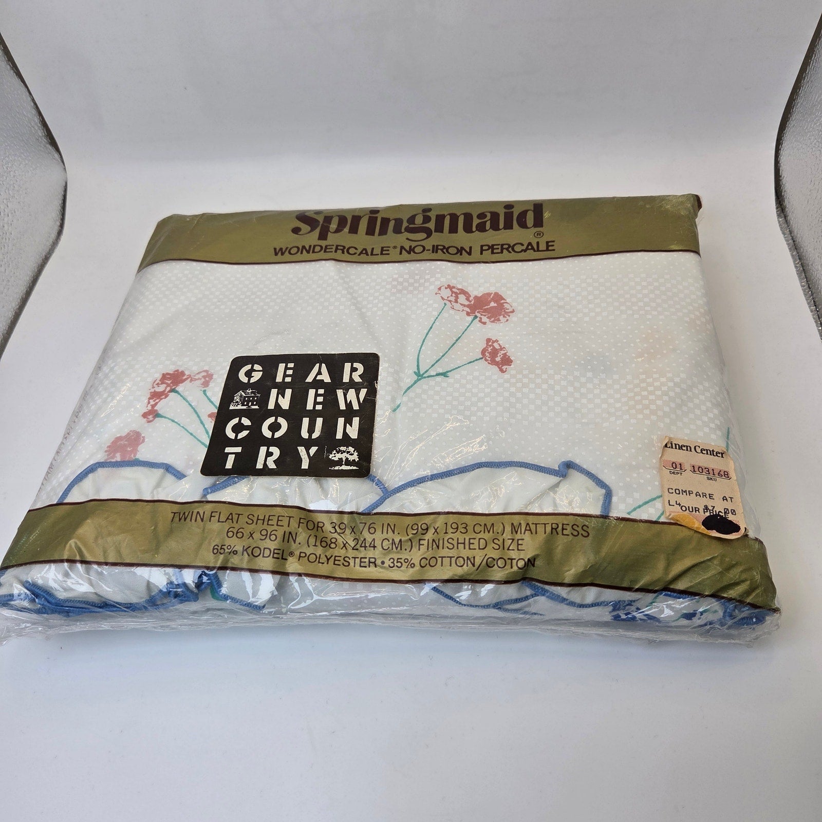 Springmaid Wondercale No-Iron Percale Twin Flat Sheet NOS Made USA
