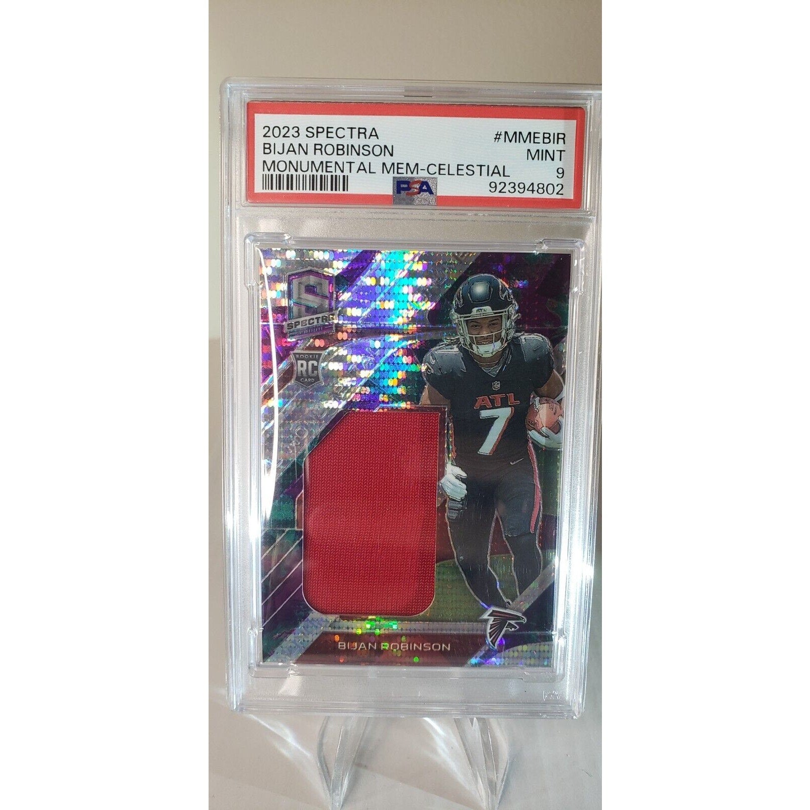 2023 Spectra Bijan Robinson Monumental Rookie Patch 59/75 PSA 9 Mint