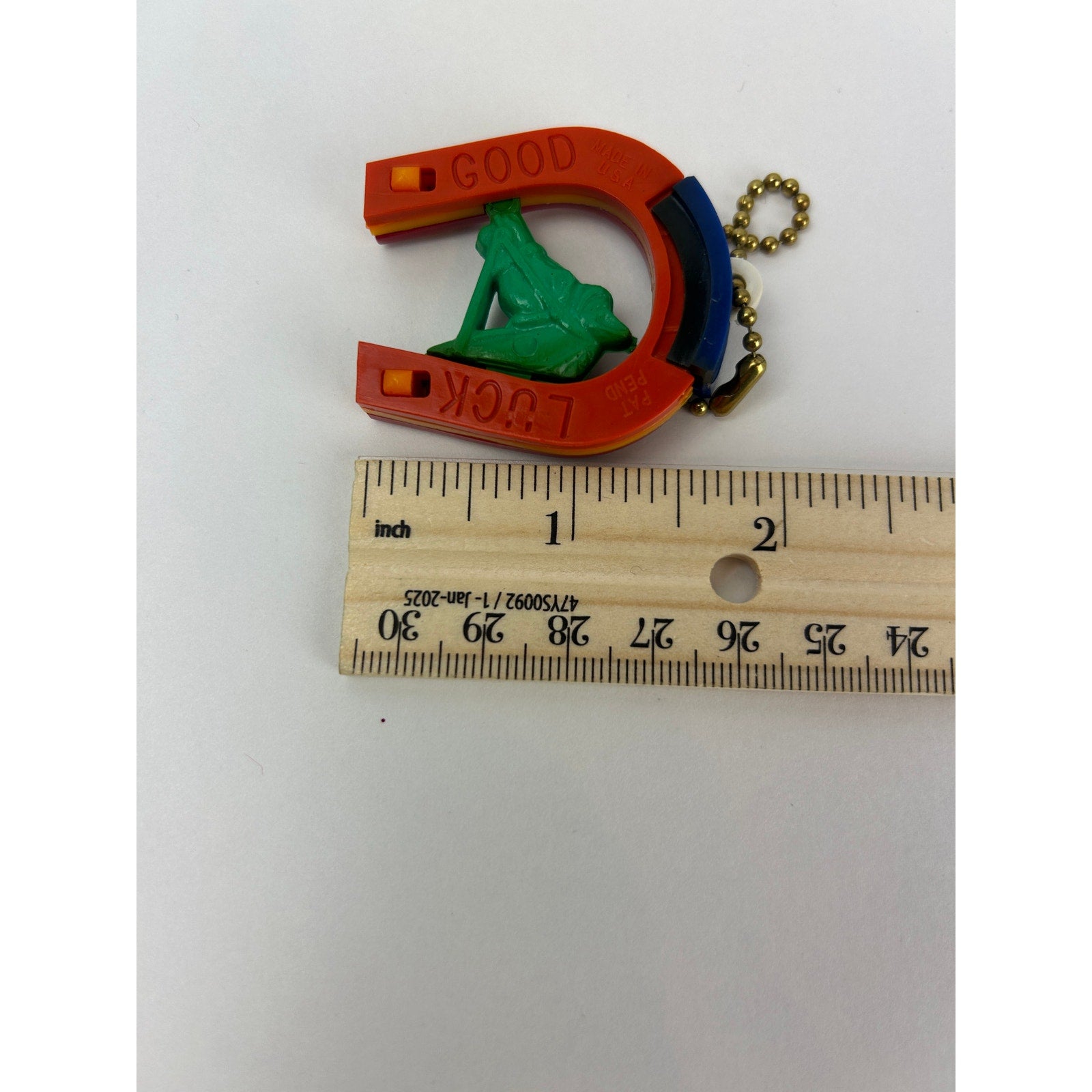 Vintage 1950s Good Luck Horseshoe Puzzle Key Chain Toy 1954 Iowa Card