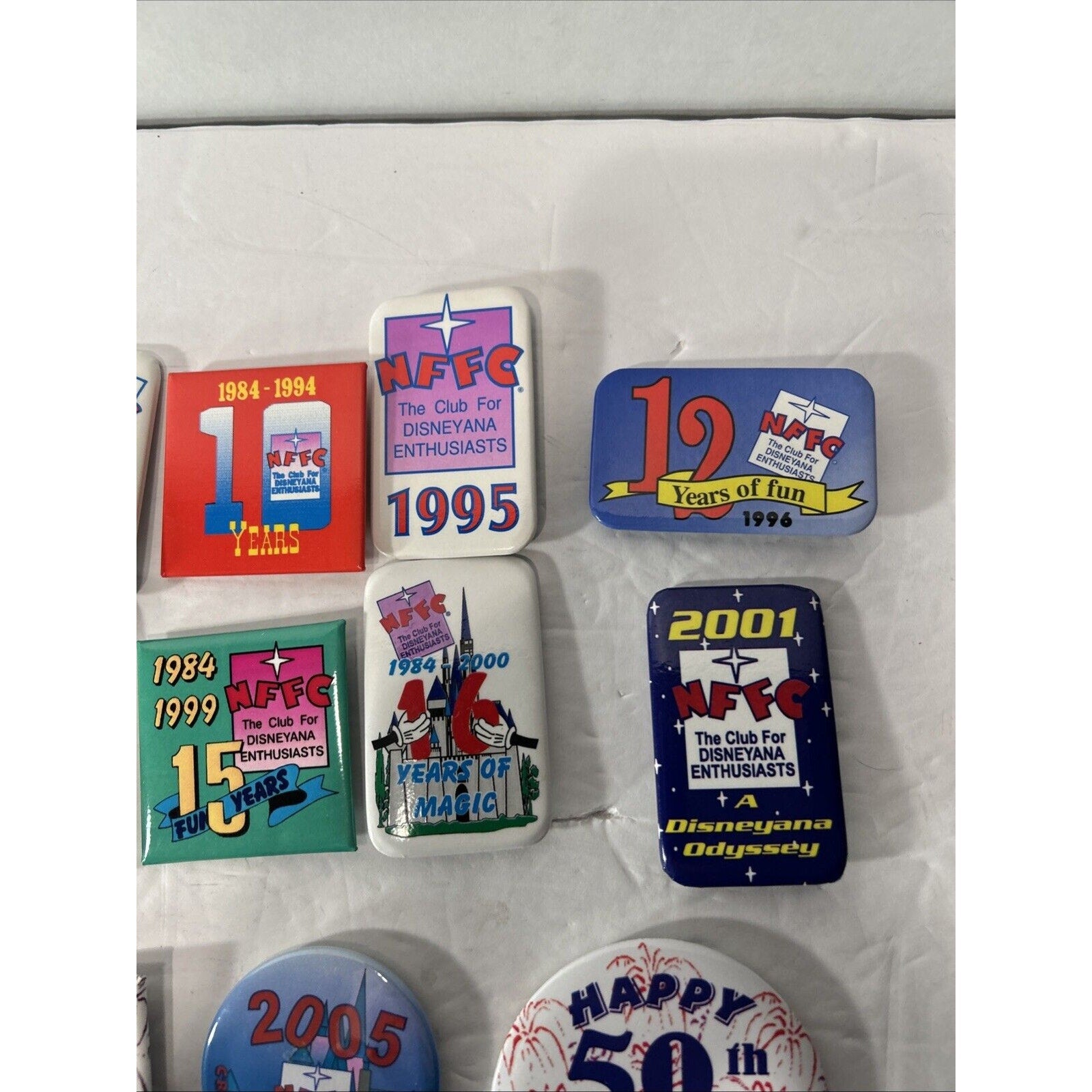Disney NFFC Disneyana Fan Club Pinback Button Lot of 21 1991–2007